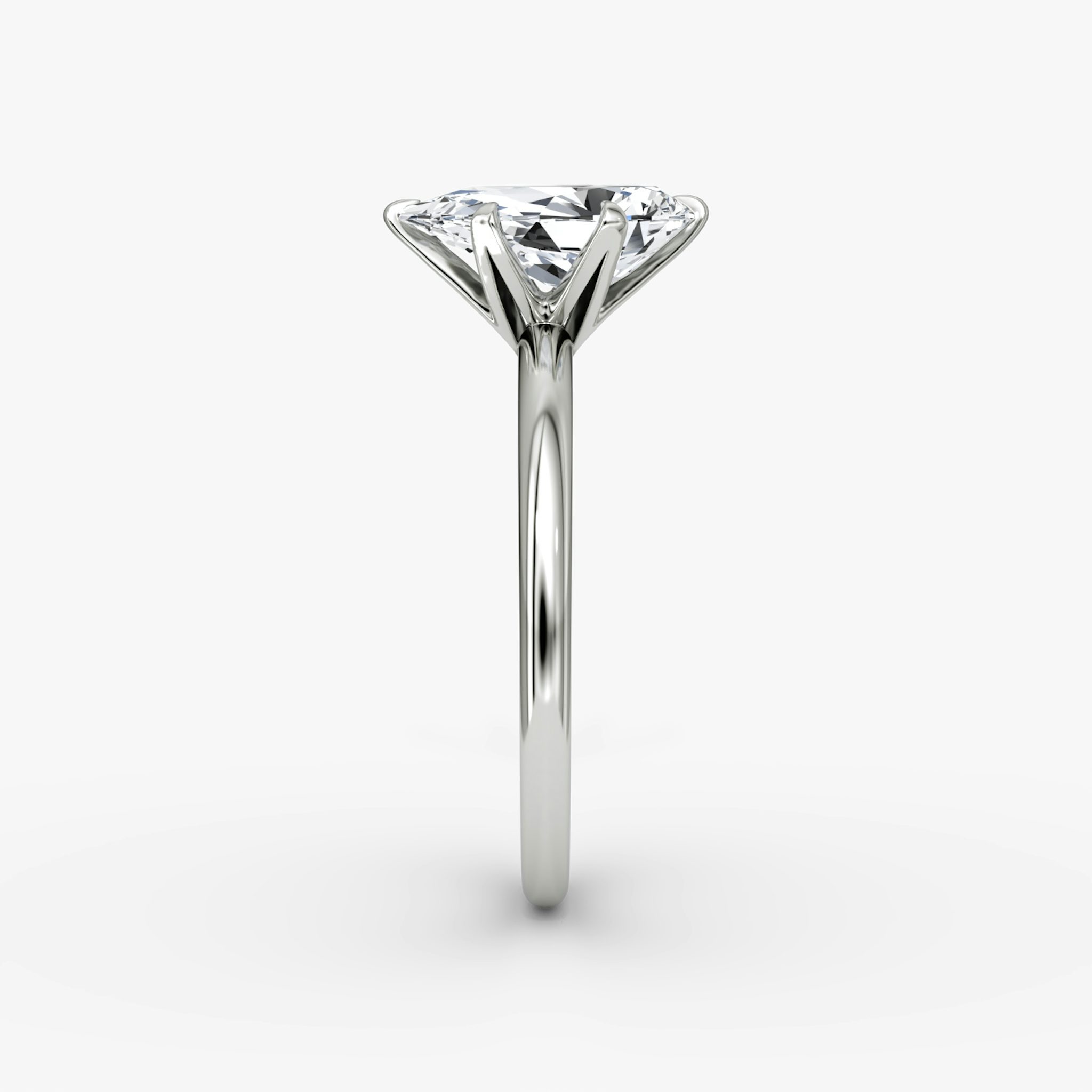 The V | Pear | 18k | White Gold | bandAccent: Plain | diamondOrientation: vertical | caratWeight: other