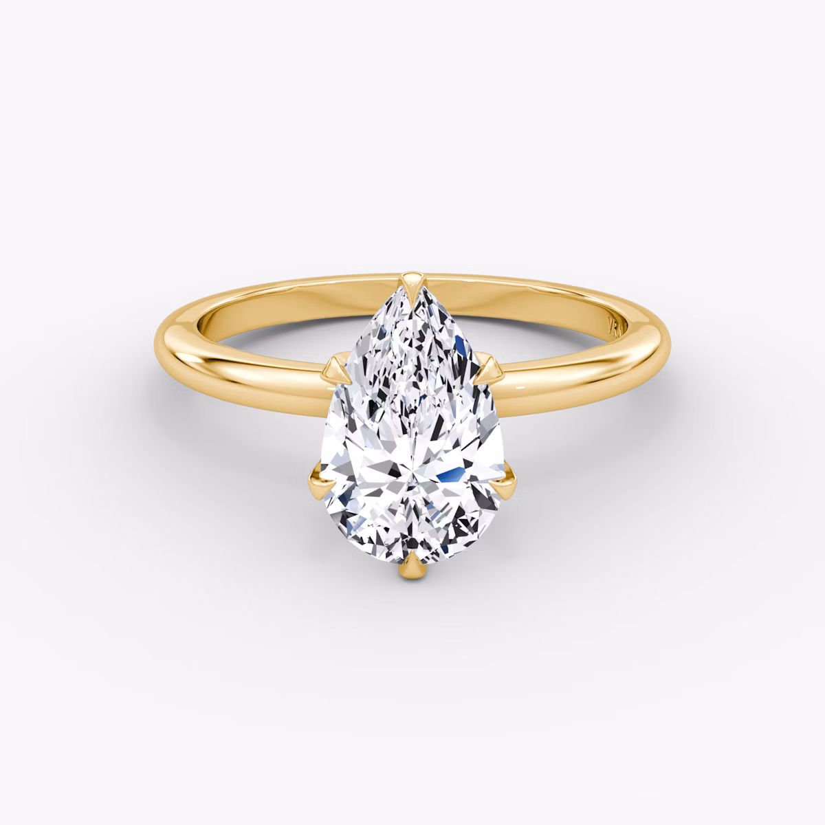 The V | Pear | 18k | Yellow Gold | bandAccent: Plain | diamondOrientation: vertical | caratWeight: other