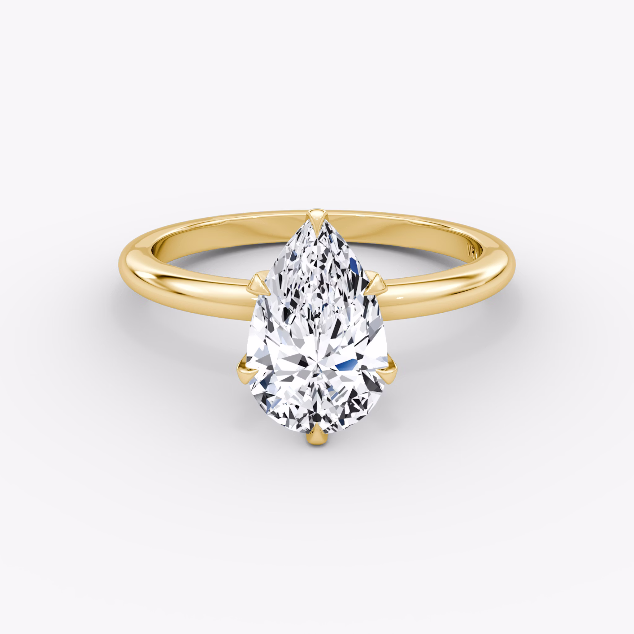 The V | Pear | 18k | Yellow Gold | bandAccent: Plain | diamondOrientation: vertical | caratWeight: other