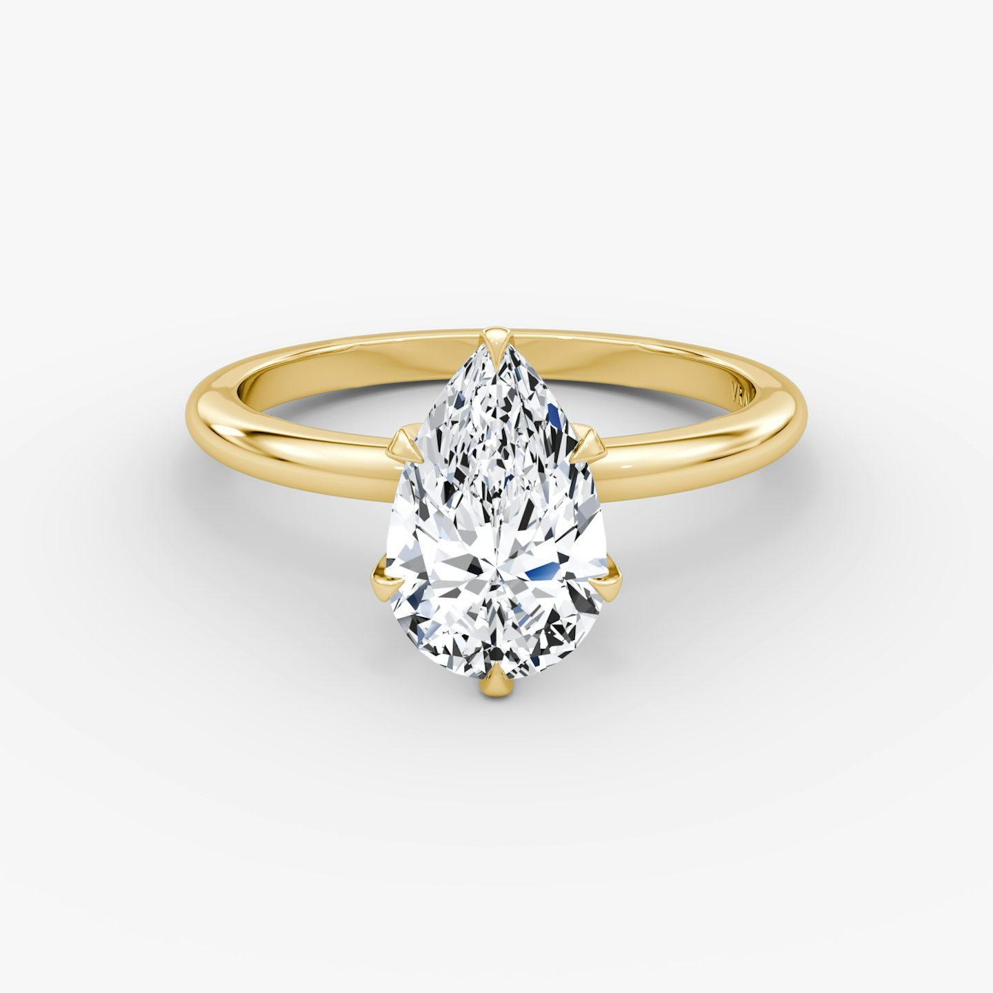The V | Pear | 18k | Yellow Gold | bandAccent: Plain | diamondOrientation: vertical | caratWeight: other