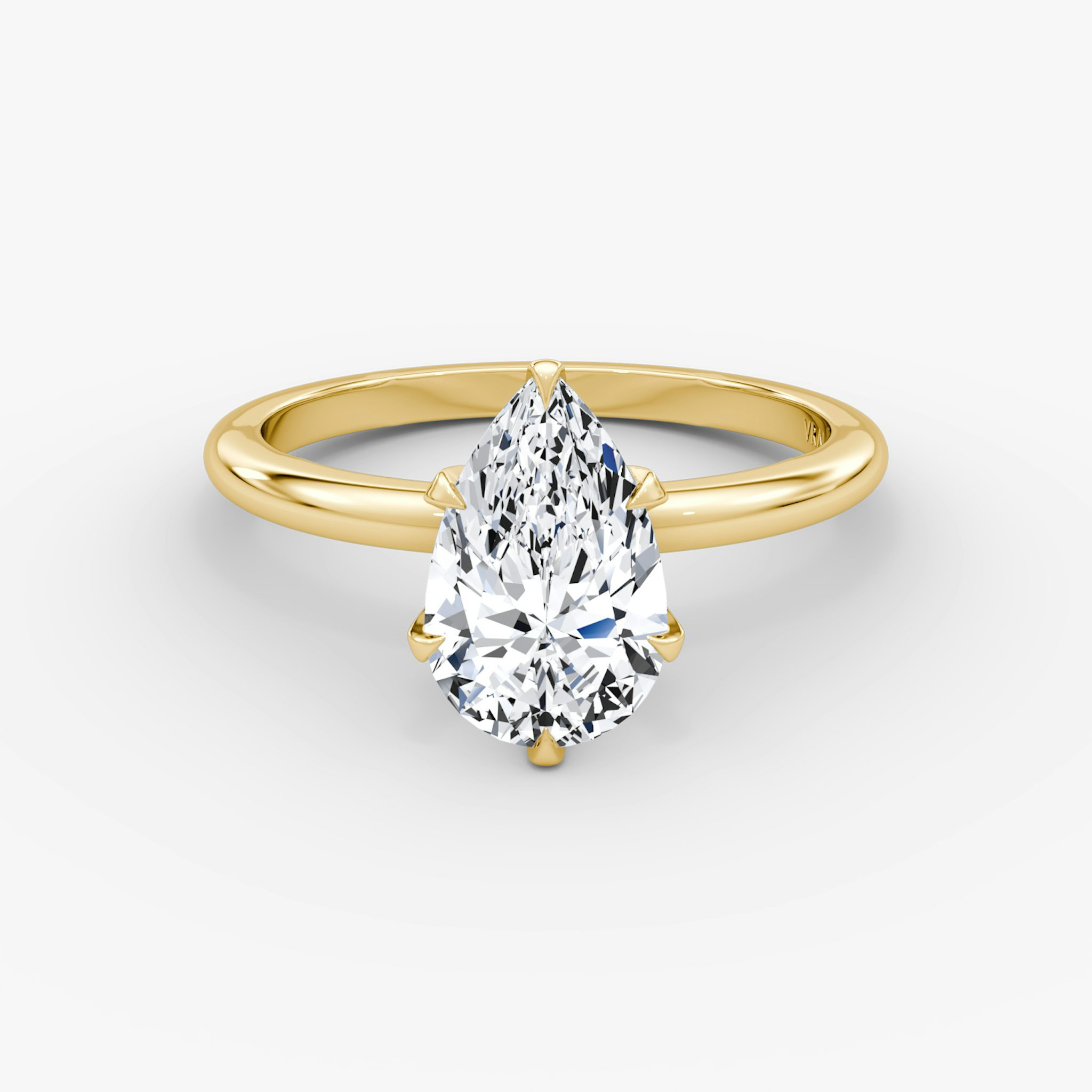 The V | Pear | 18k | Yellow Gold | bandAccent: Plain | diamondOrientation: vertical | caratWeight: other