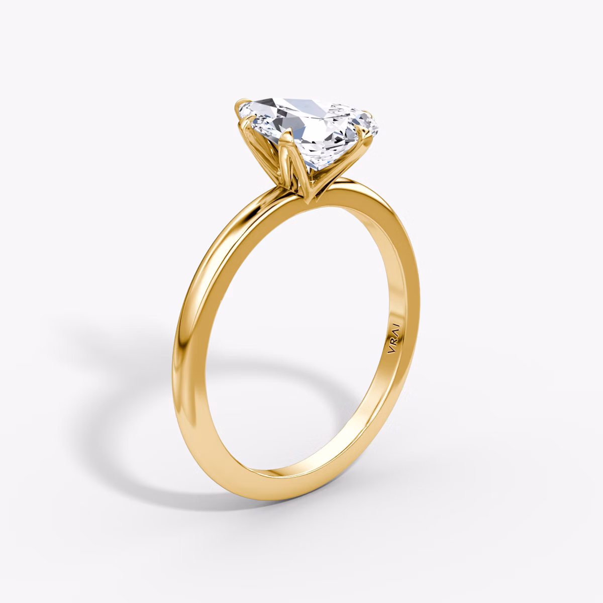 The V | Pear | 18k | Yellow Gold | bandAccent: Plain | diamondOrientation: vertical | caratWeight: other