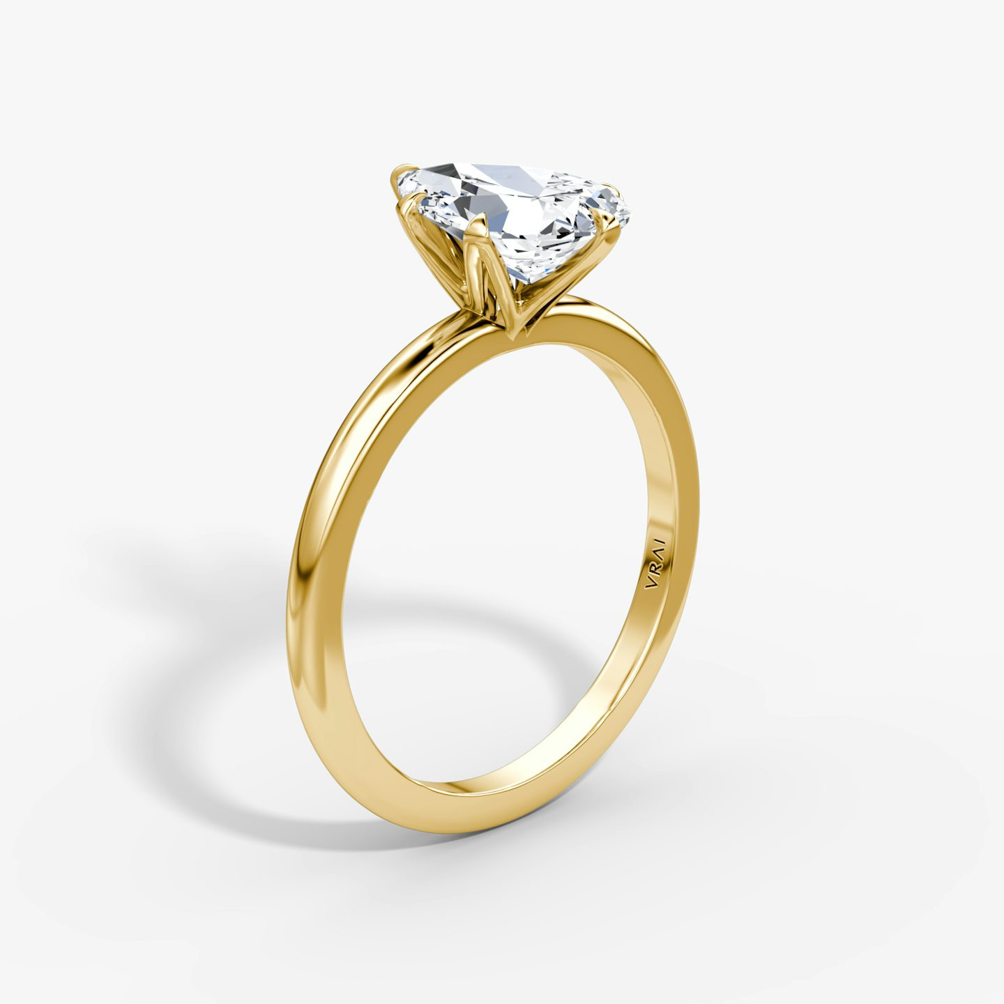 The V | Pear | 18k | Yellow Gold | bandAccent: Plain | diamondOrientation: vertical | caratWeight: other