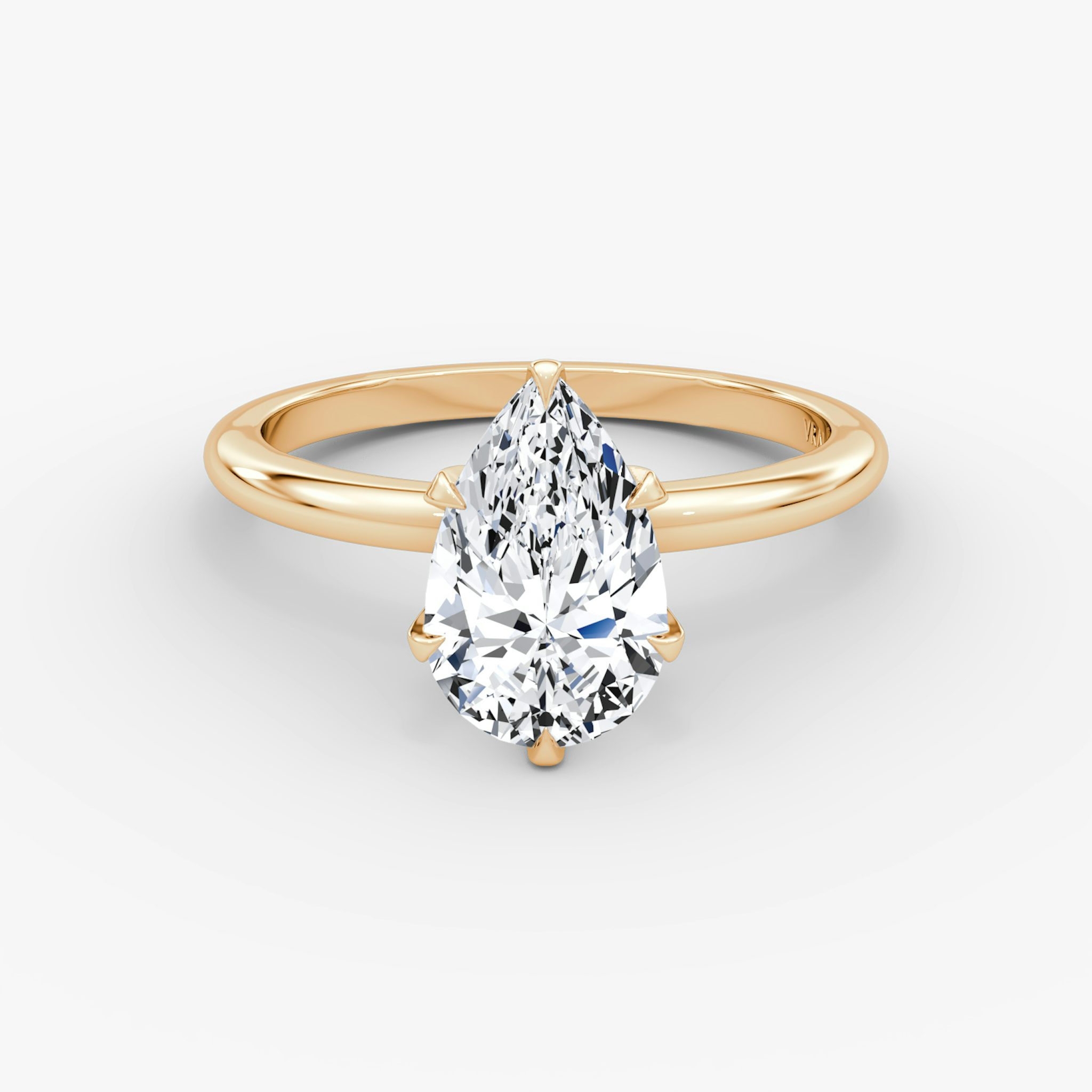 The V | Pear | 14k | Rose Gold | bandAccent: Plain | diamondOrientation: vertical | caratWeight: other