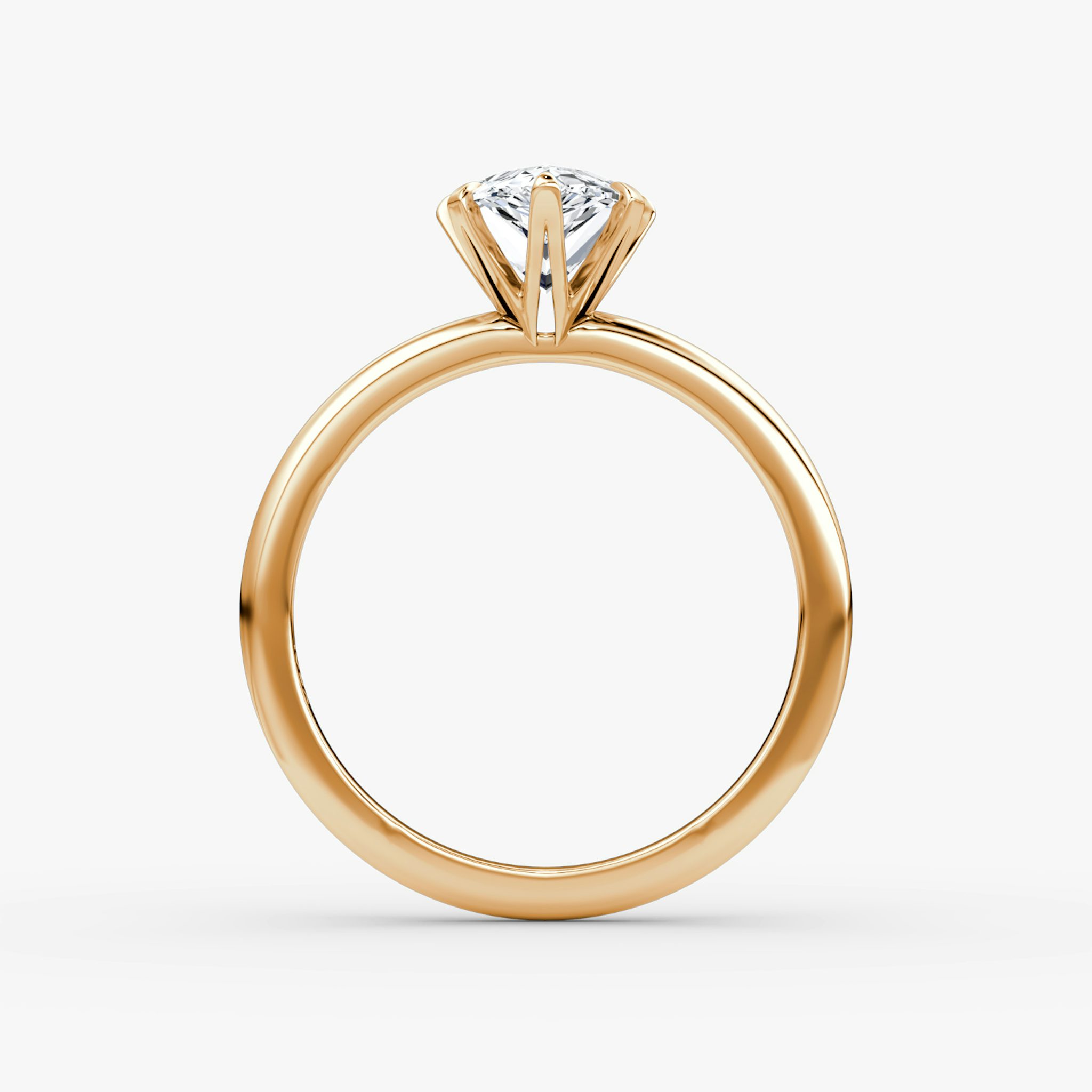 The V | Pear | 14k | Rose Gold | bandAccent: Plain | diamondOrientation: vertical | caratWeight: other