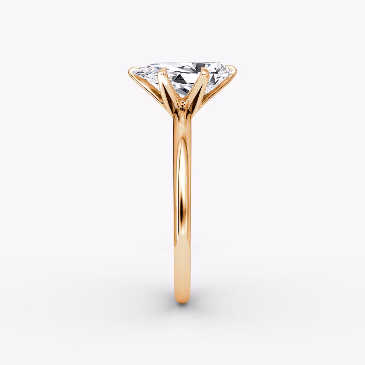 The V | Pear | 14k | Rose Gold | bandAccent: Plain | diamondOrientation: vertical | caratWeight: other