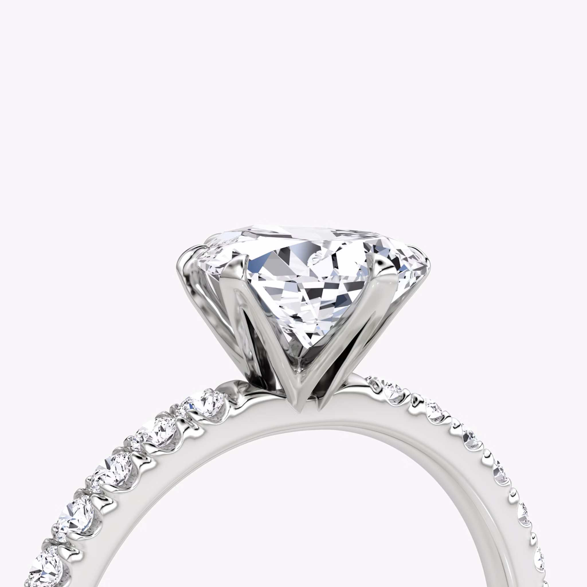 The V | Pear | Platinum | bandAccent: Pavé | diamondOrientation: vertical | caratWeight: other