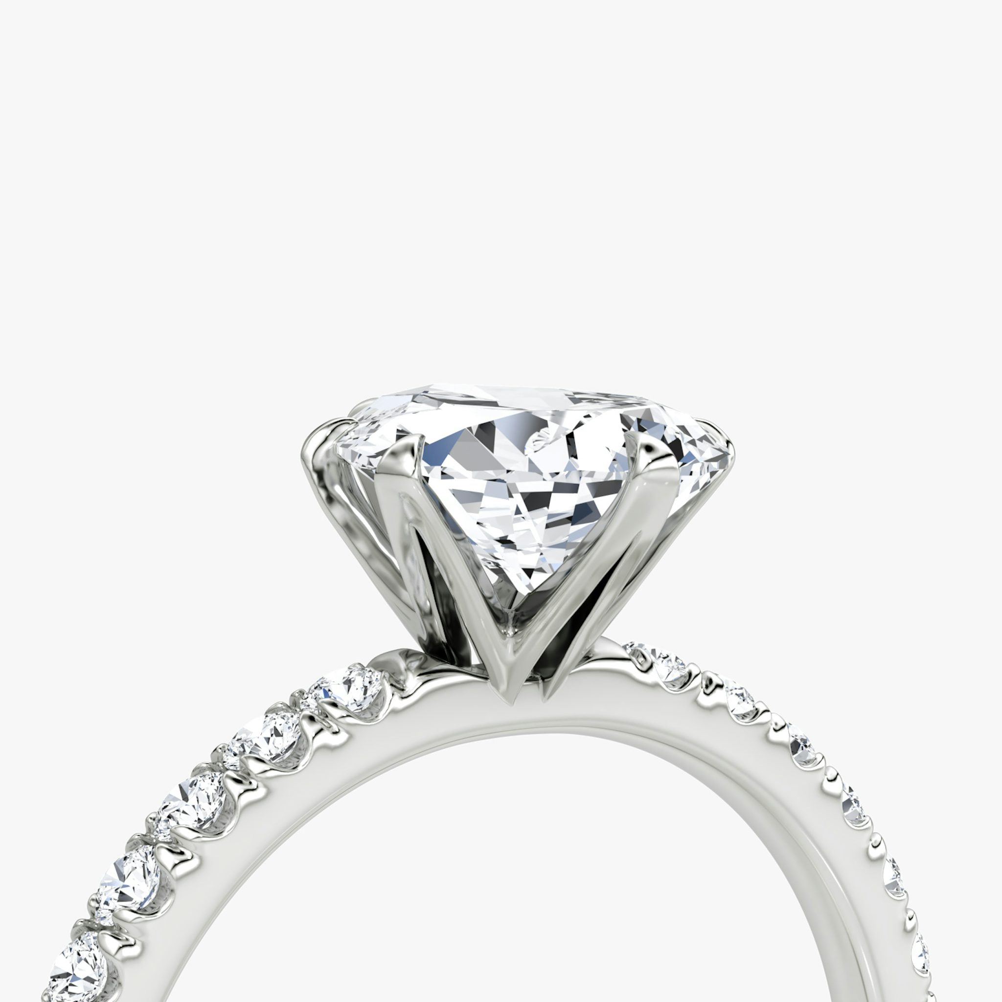 The V | Pear | Platinum | bandAccent: Pavé | diamondOrientation: vertical | caratWeight: other