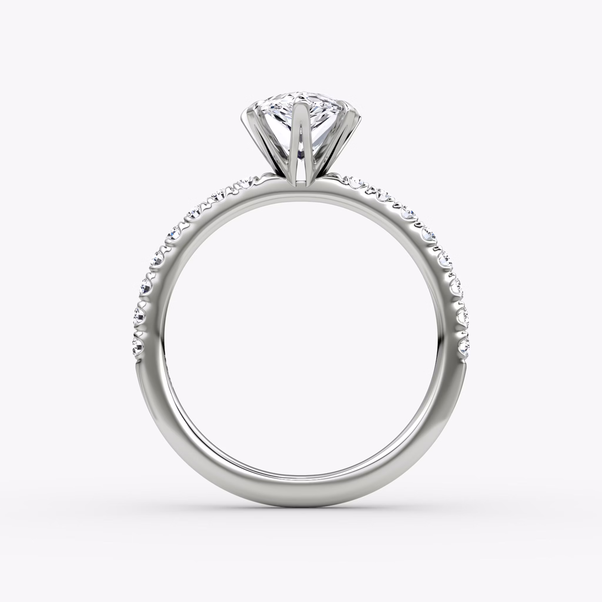 The V | Pear | Platinum | bandAccent: Pavé | diamondOrientation: vertical | caratWeight: other