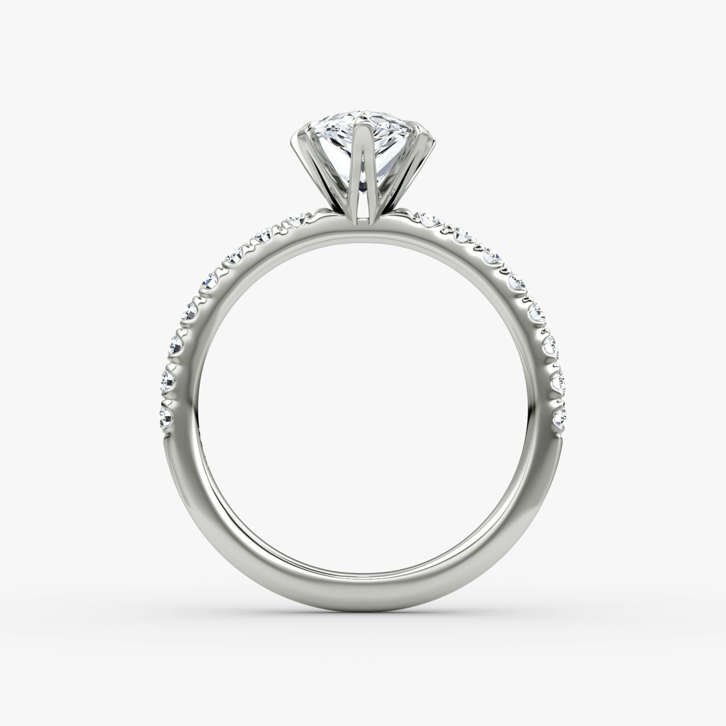 The V | Pear | Platinum | bandAccent: Pavé | diamondOrientation: vertical | caratWeight: other