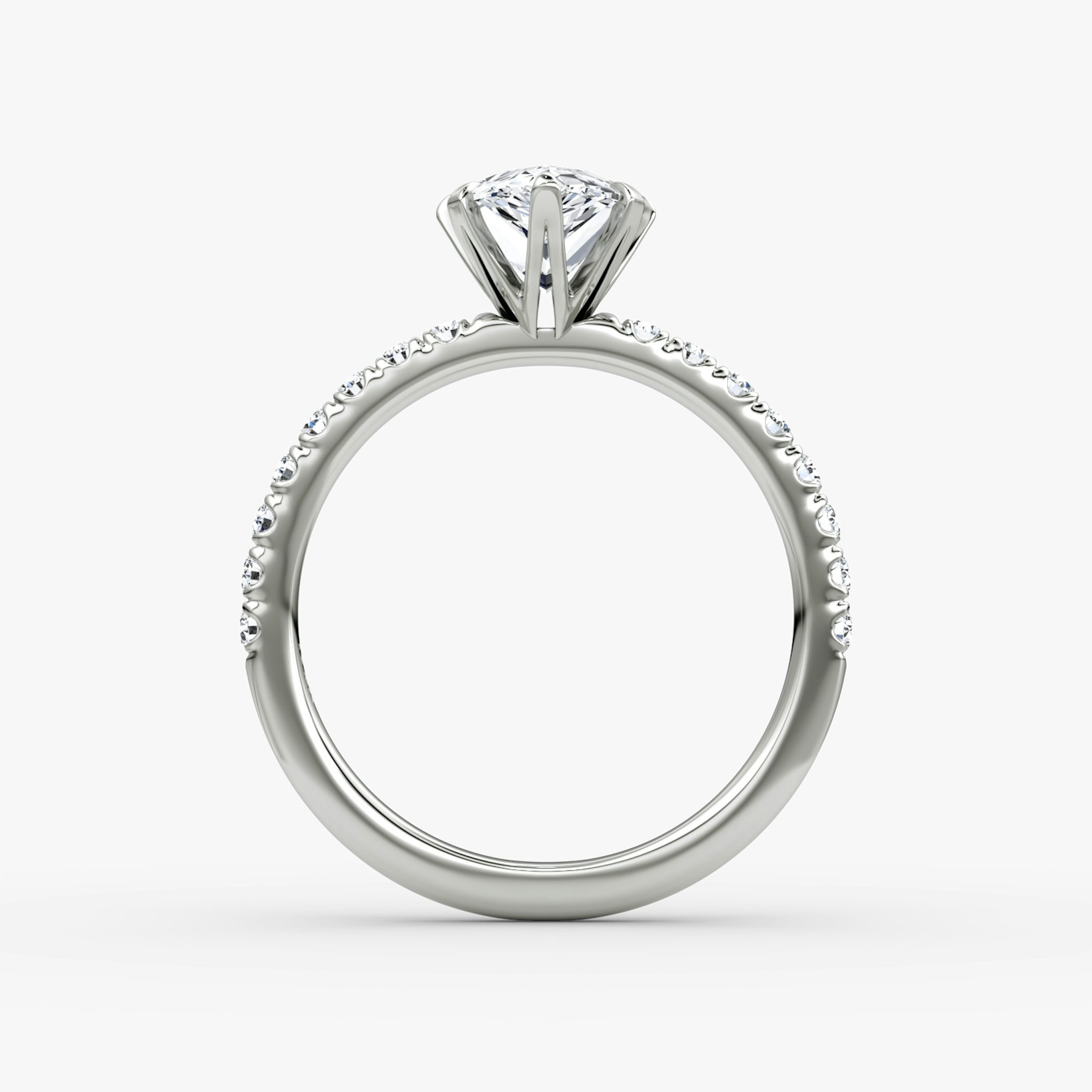 The V | Pear | Platinum | bandAccent: Pavé | diamondOrientation: vertical | caratWeight: other