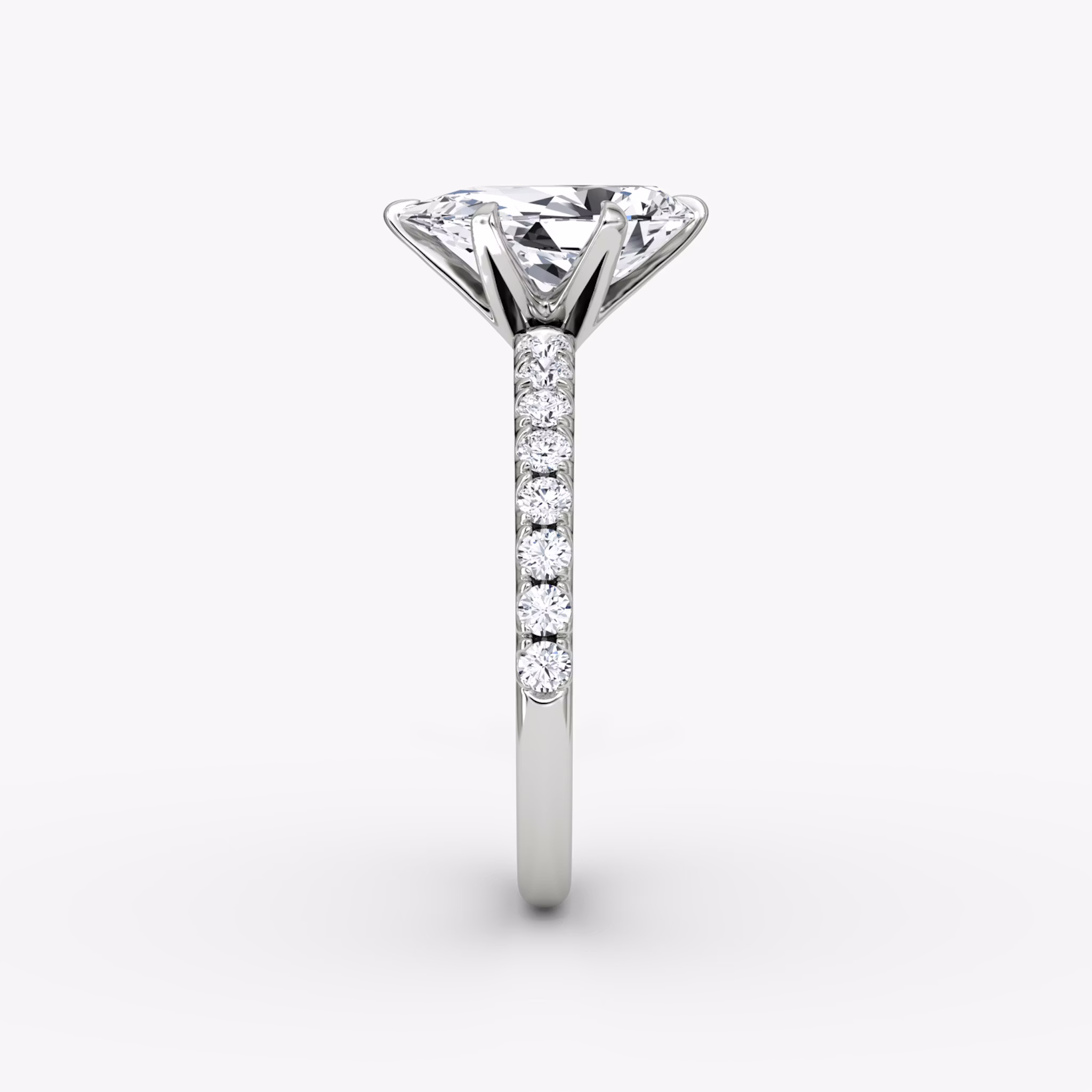 The V | Pear | Platinum | bandAccent: Pavé | diamondOrientation: vertical | caratWeight: other