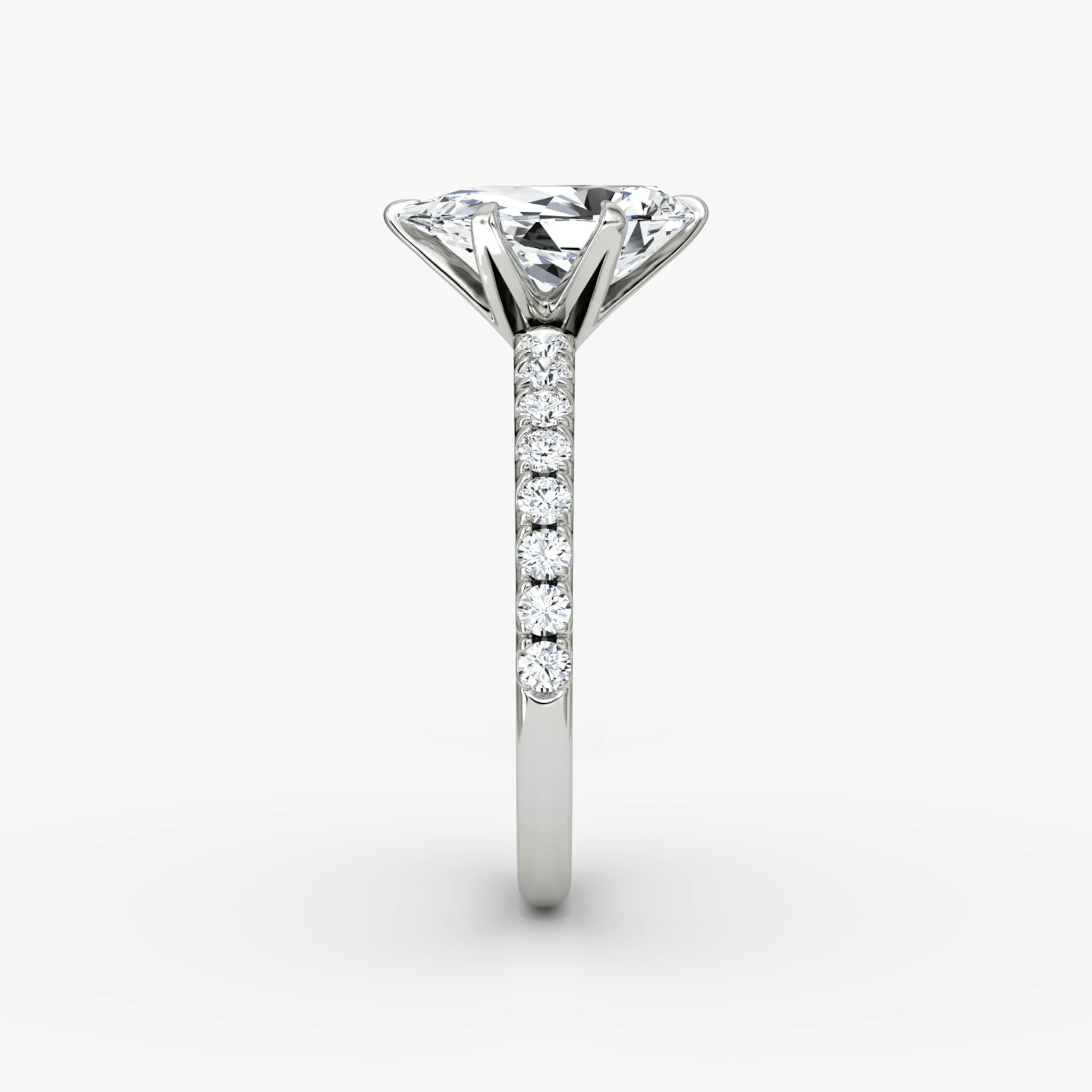 The V | Pear | Platinum | bandAccent: Pavé | diamondOrientation: vertical | caratWeight: other
