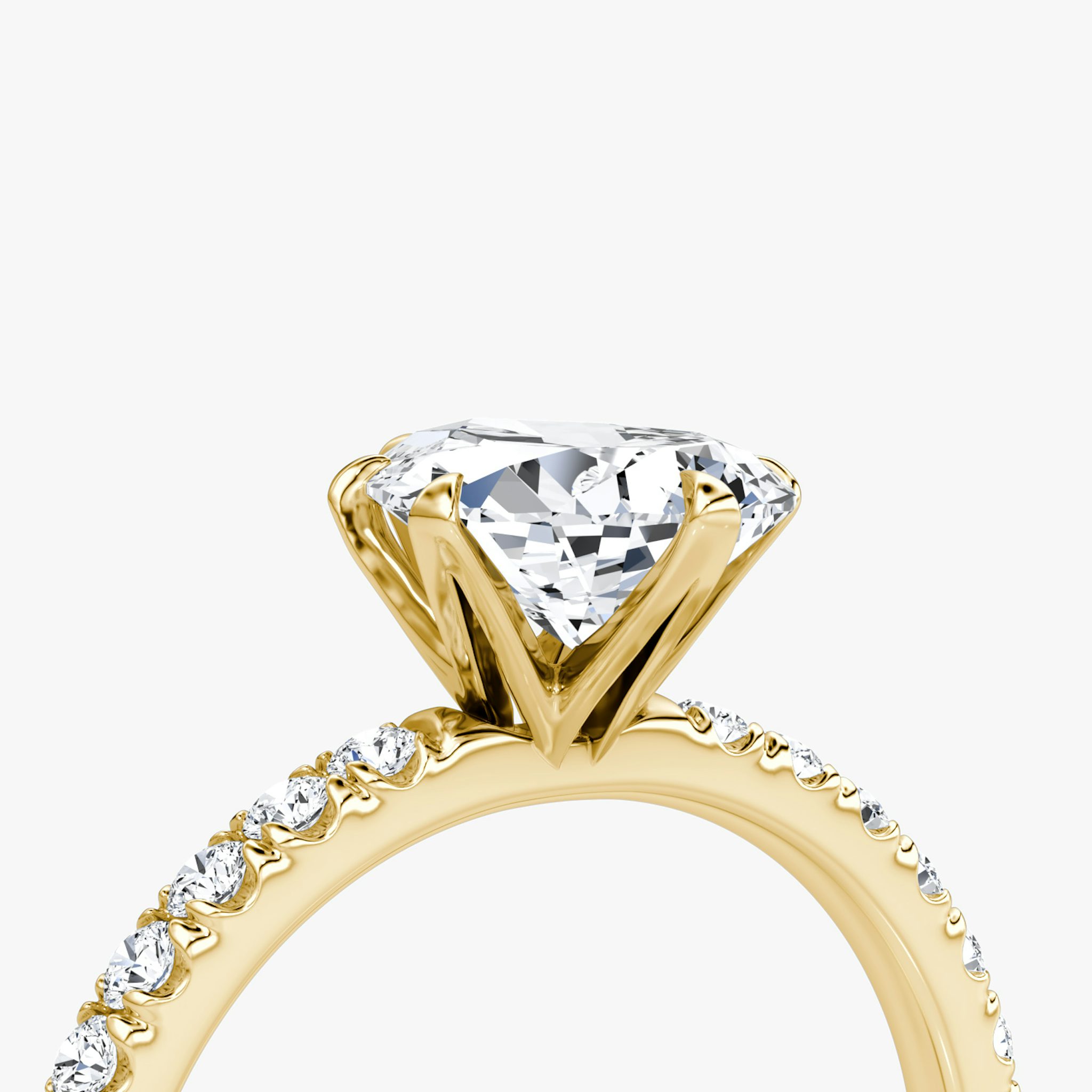 The V | Pear | 18k | Yellow Gold | bandAccent: Pavé | diamondOrientation: vertical | caratWeight: other