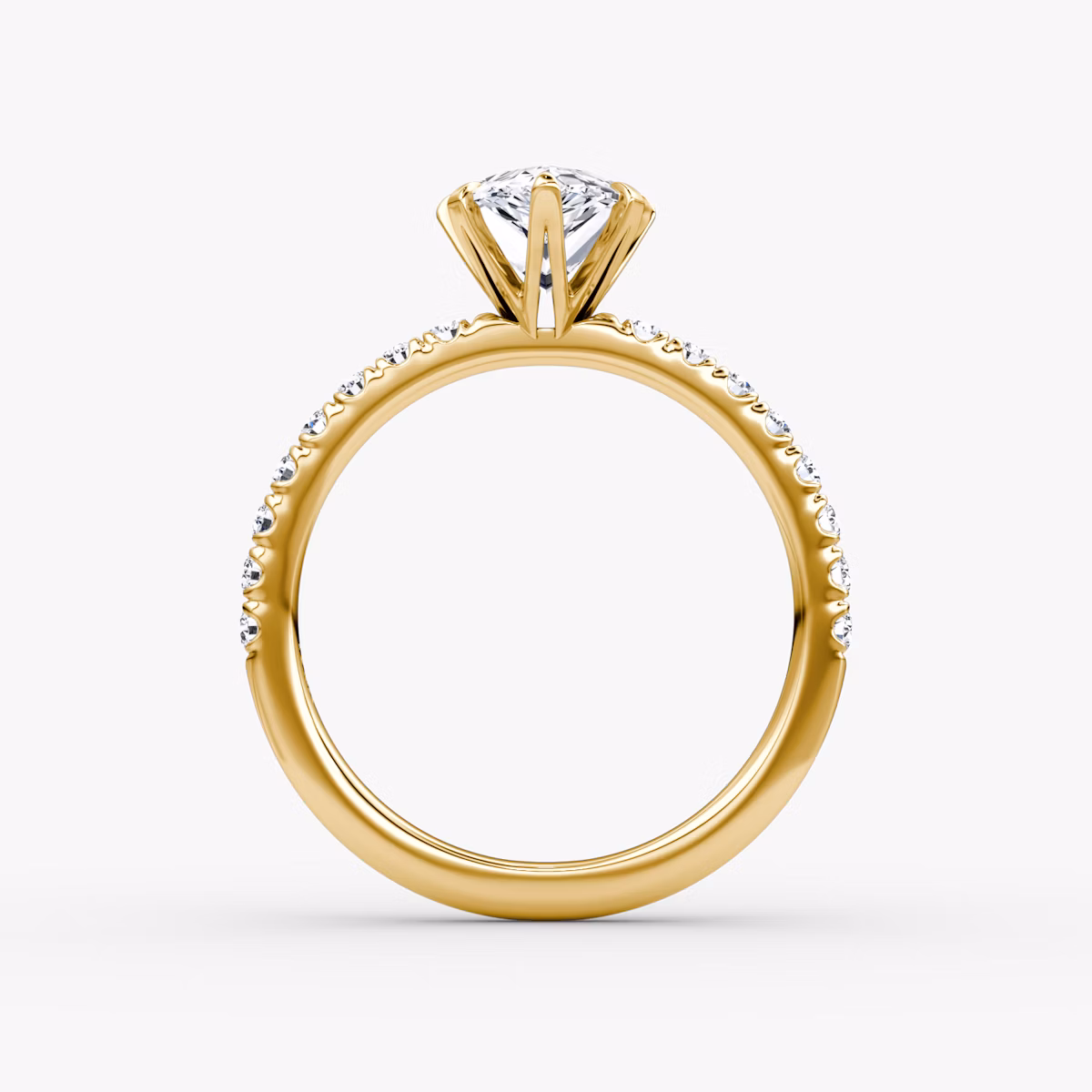 The V | Pear | 18k | Yellow Gold | bandAccent: Pavé | diamondOrientation: vertical | caratWeight: other