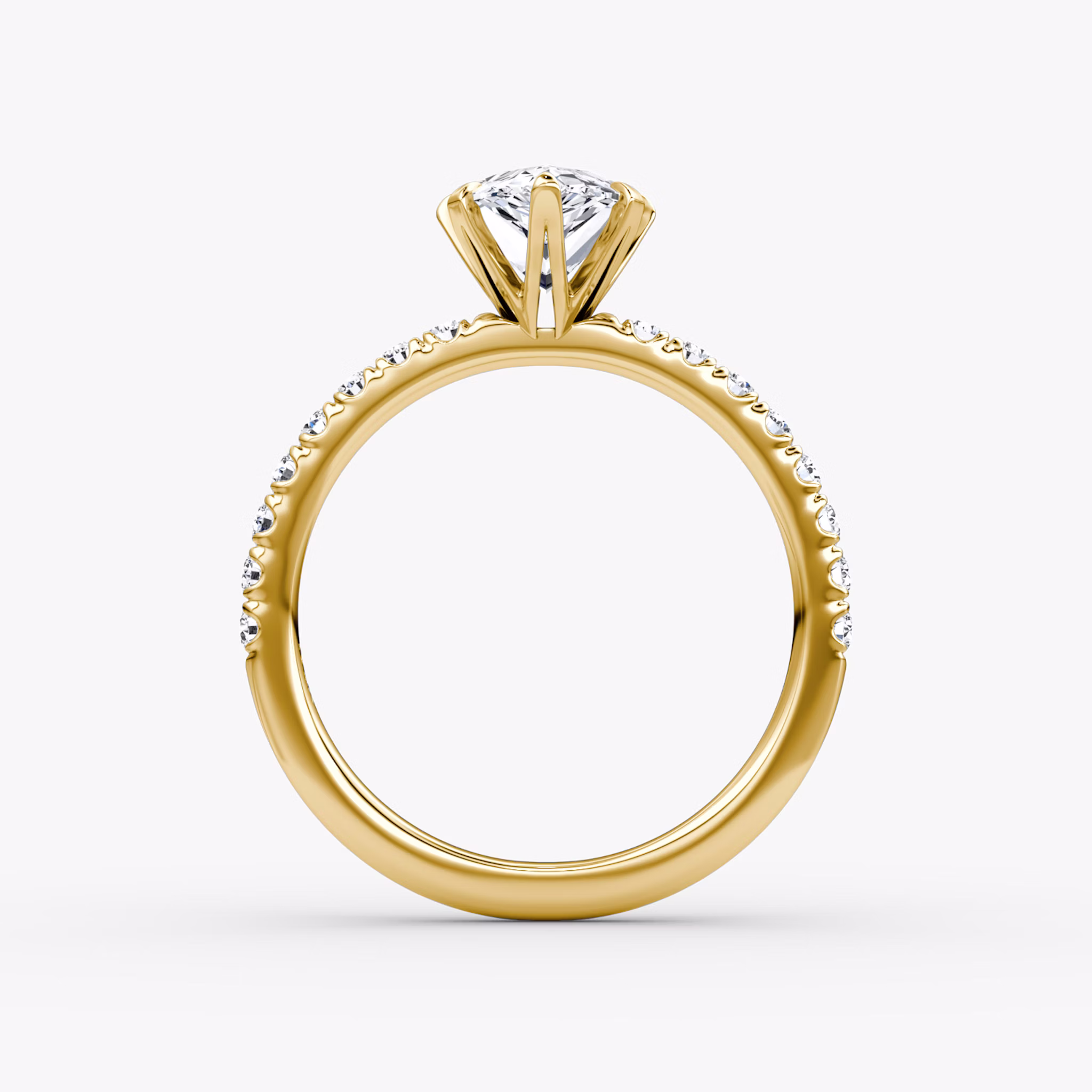 The V | Pear | 18k | Yellow Gold | bandAccent: Pavé | diamondOrientation: vertical | caratWeight: other