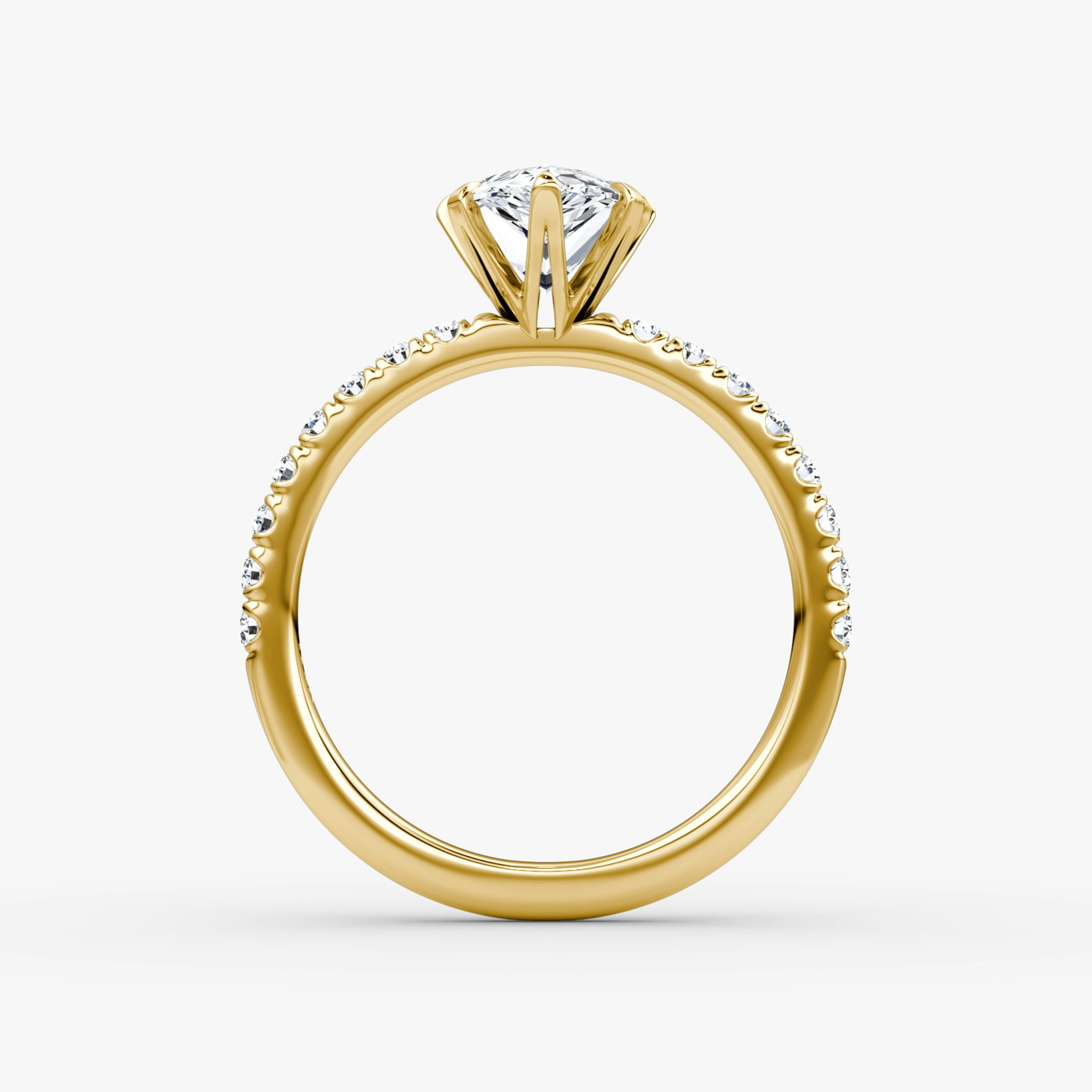The V | Pear | 18k | Yellow Gold | bandAccent: Pavé | diamondOrientation: vertical | caratWeight: other