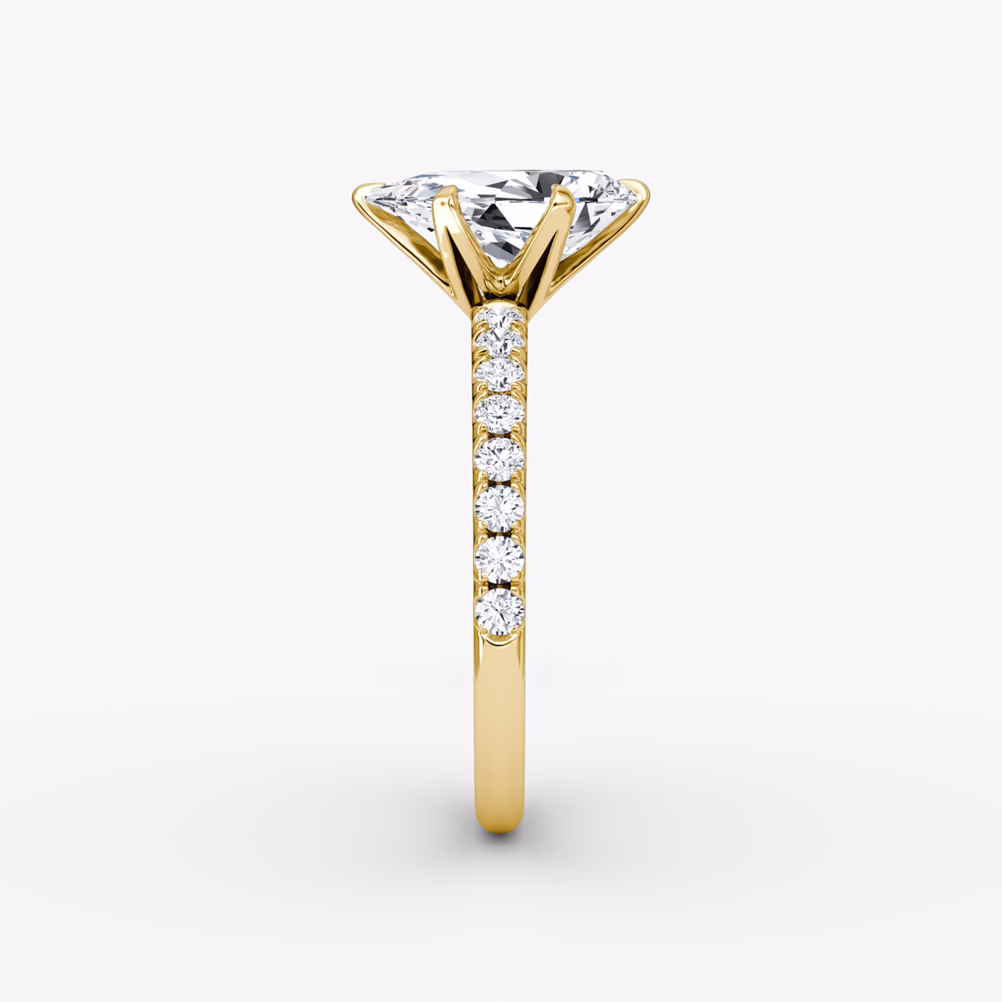 The V | Pear | 18k | Yellow Gold | bandAccent: Pavé | diamondOrientation: vertical | caratWeight: other