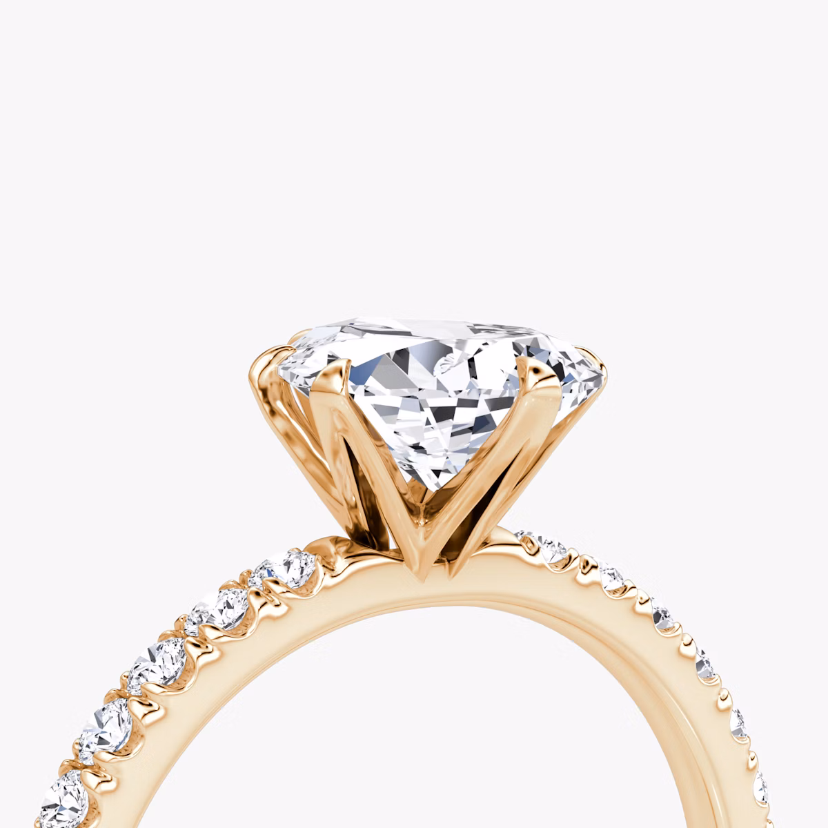 The V | Pear | 14k | Rose Gold | bandAccent: Pavé | diamondOrientation: vertical | caratWeight: other