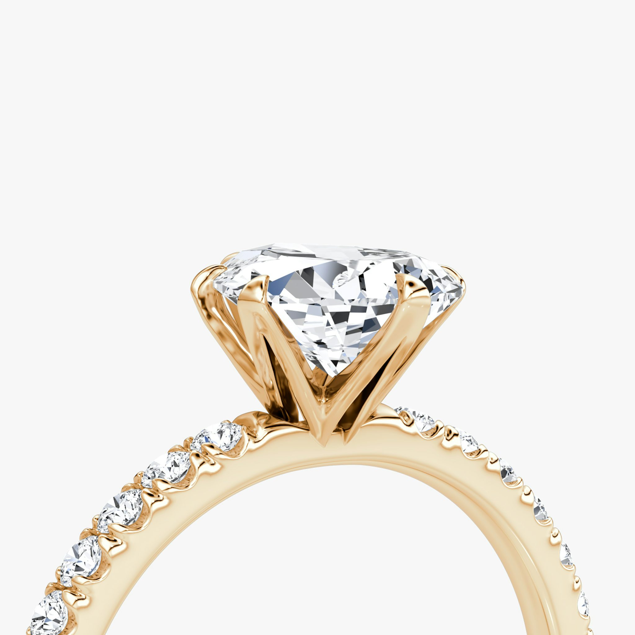The V | Pear | 14k | Rose Gold | bandAccent: Pavé | diamondOrientation: vertical | caratWeight: other