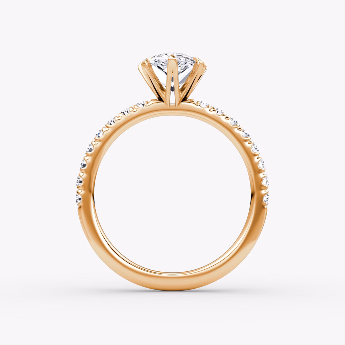 The V | Pear | 14k | Rose Gold | bandAccent: Pavé | diamondOrientation: vertical | caratWeight: other