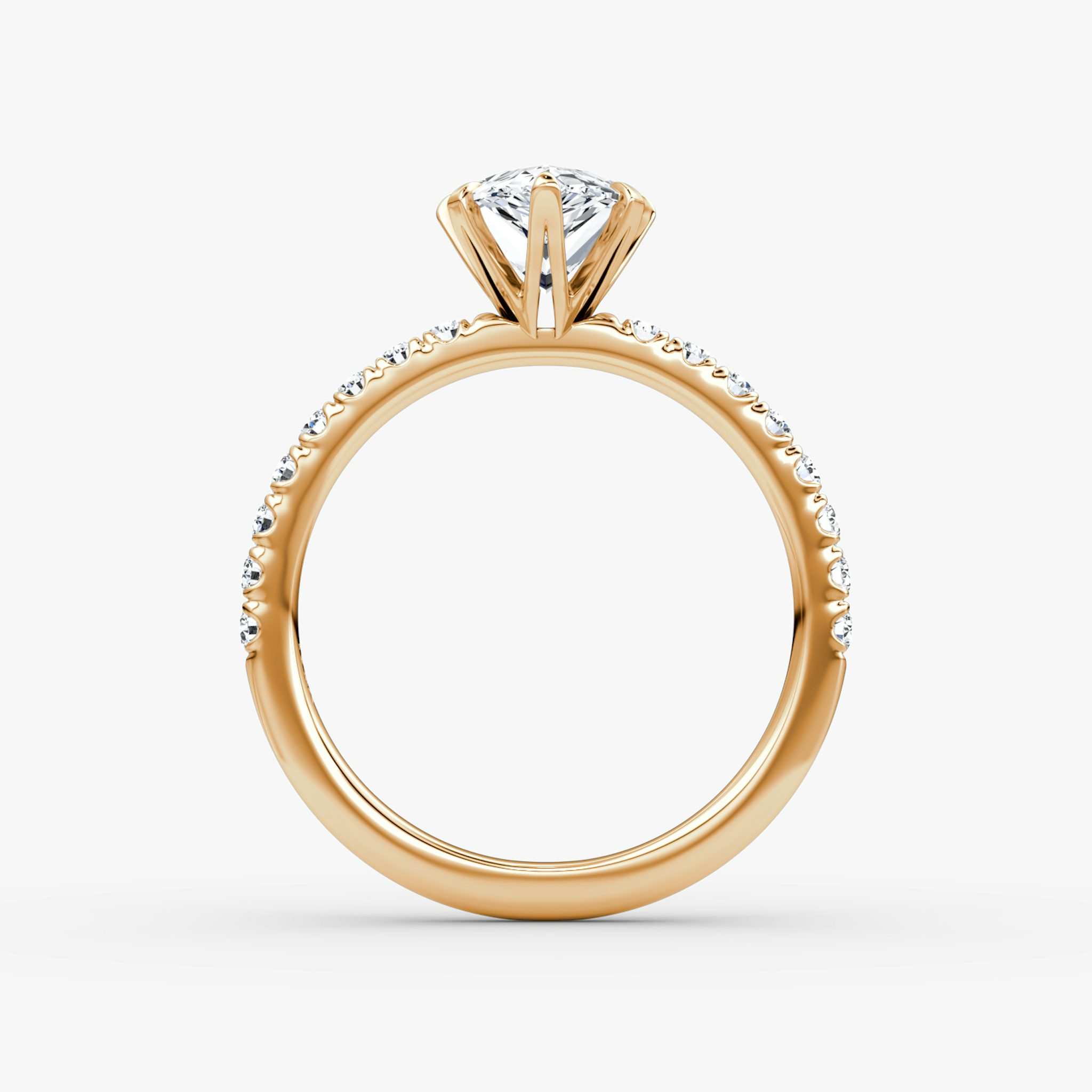 The V | Pear | 14k | Rose Gold | bandAccent: Pavé | diamondOrientation: vertical | caratWeight: other