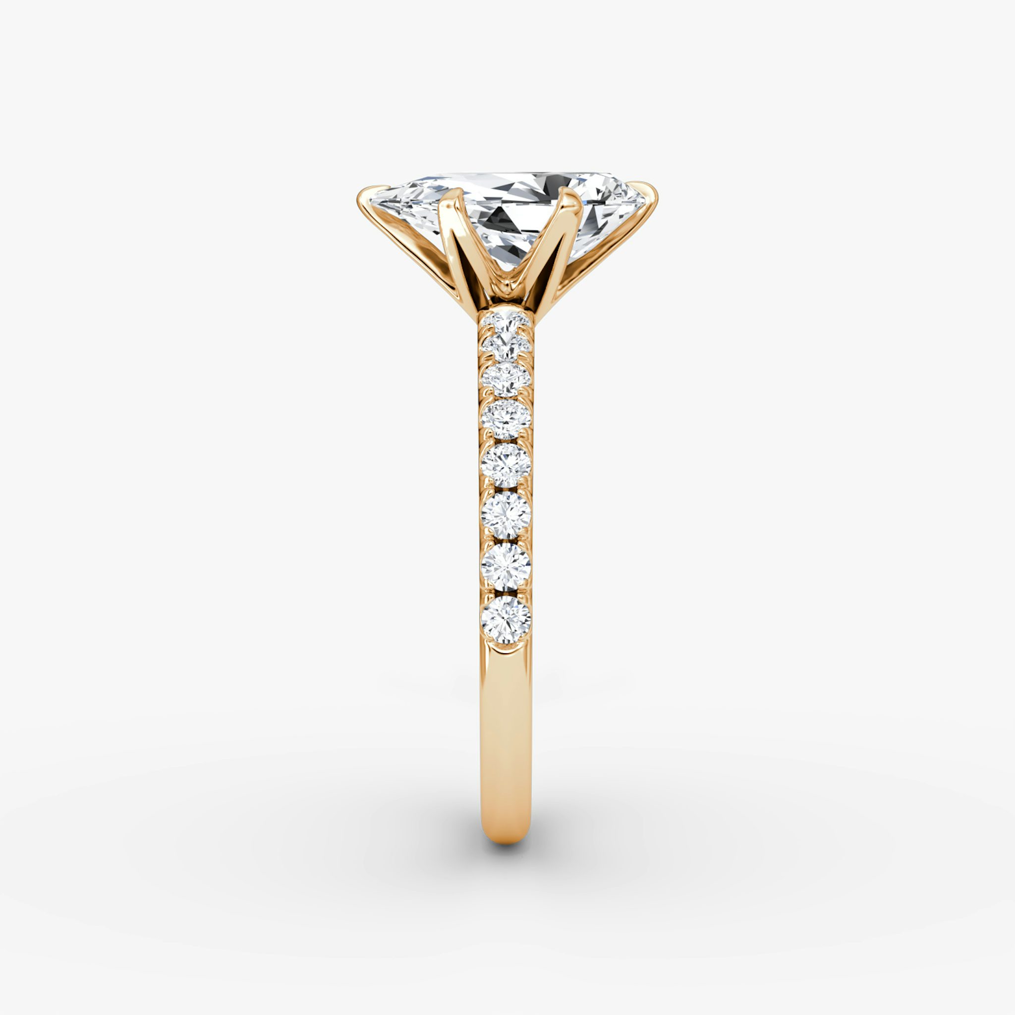 The V | Pear | 14k | Rose Gold | bandAccent: Pavé | diamondOrientation: vertical | caratWeight: other
