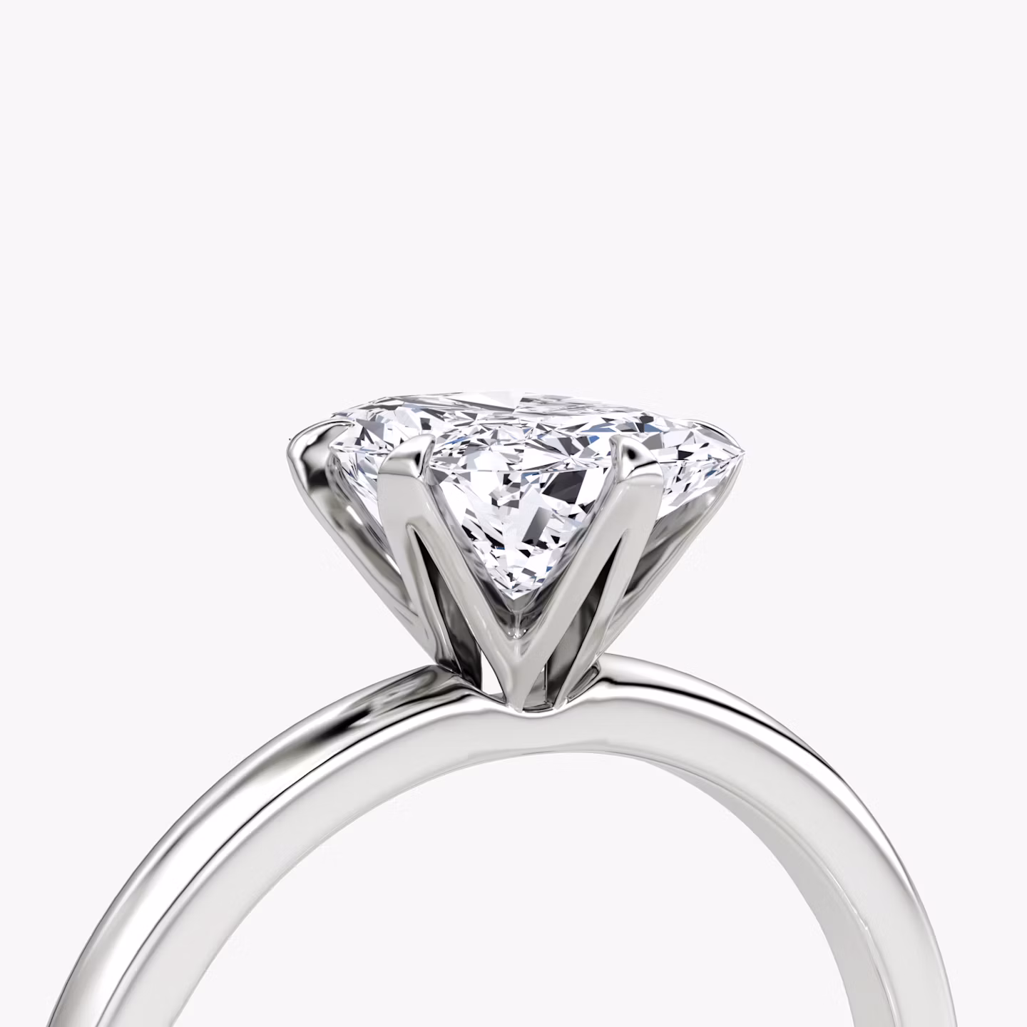 The V | Radiant | Platinum | bandAccent: Plain | diamondOrientation: vertical | caratWeight: other