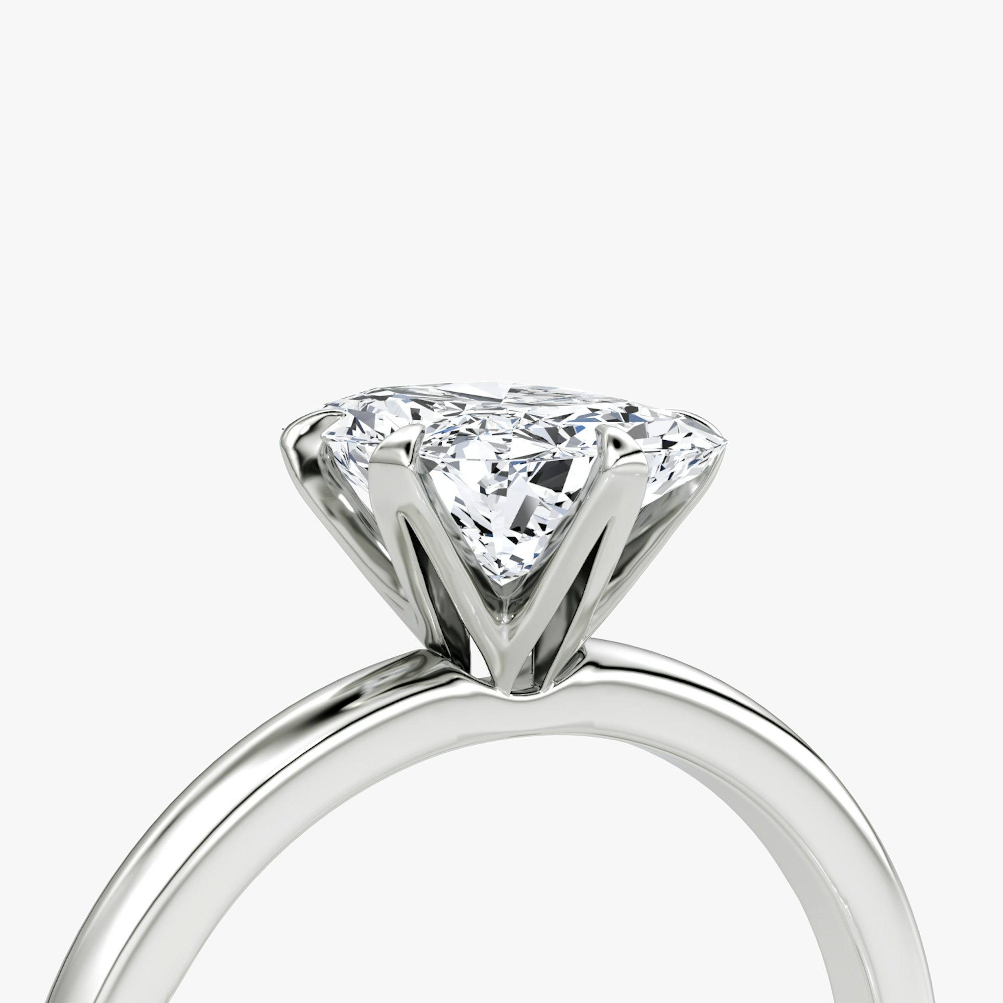 The V | Radiant | 18k | White Gold | bandAccent: Plain | diamondOrientation: vertical | caratWeight: other