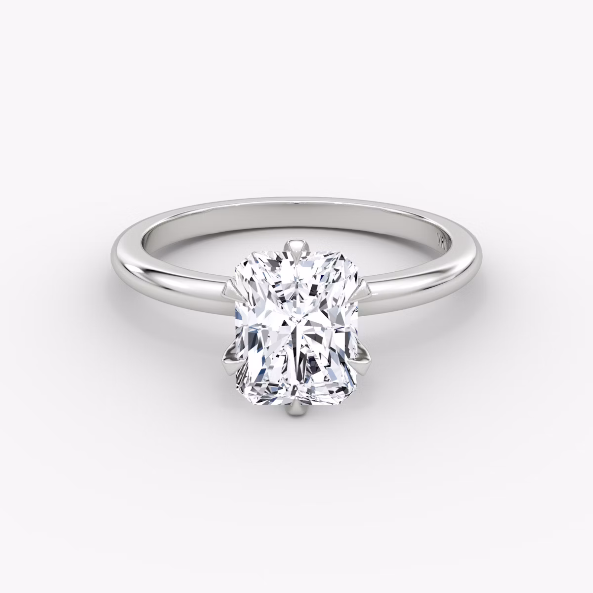 The V | Radiant | 18k | White Gold | bandAccent: Plain | diamondOrientation: vertical | caratWeight: other