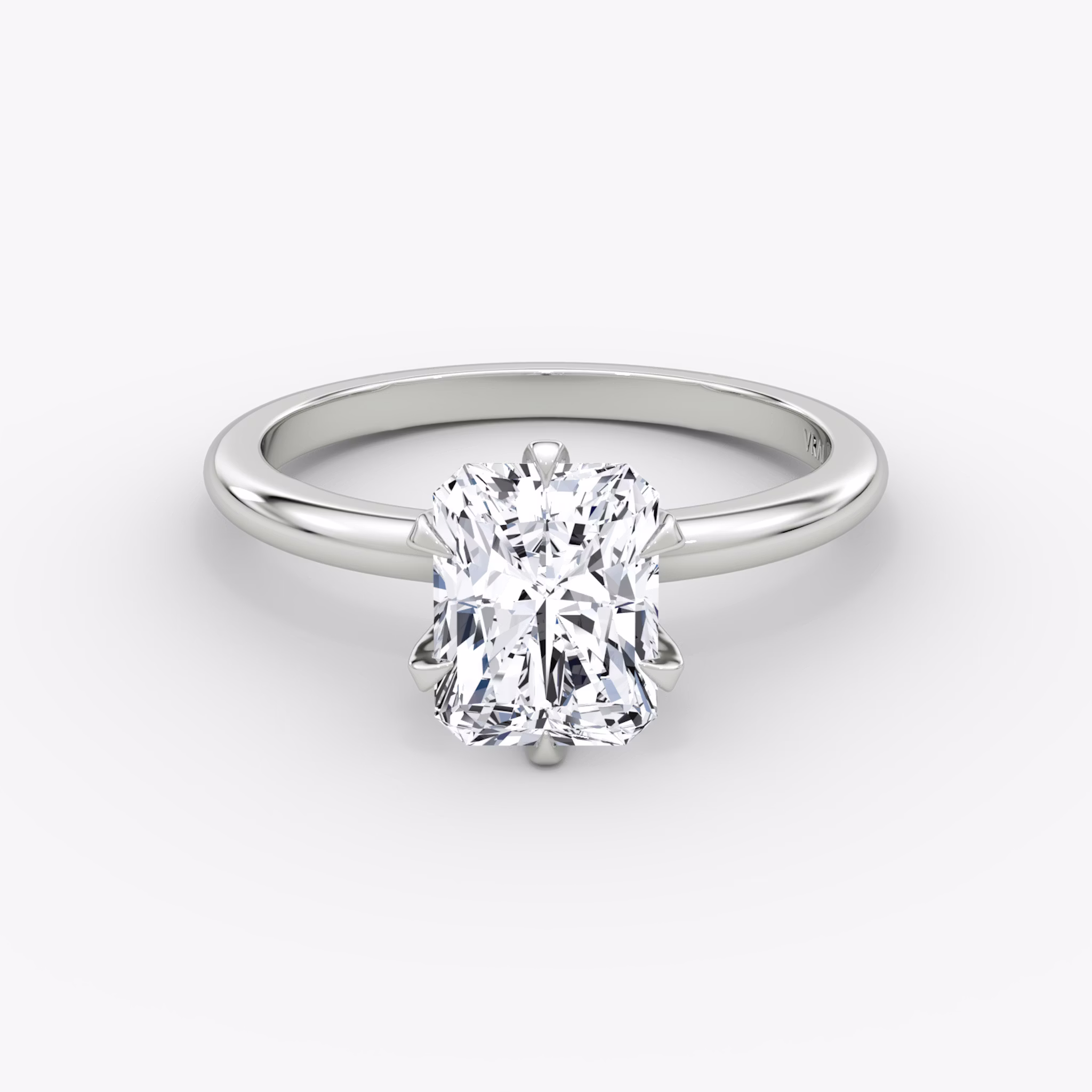 The V | Radiant | 18k | White Gold | bandAccent: Plain | diamondOrientation: vertical | caratWeight: other