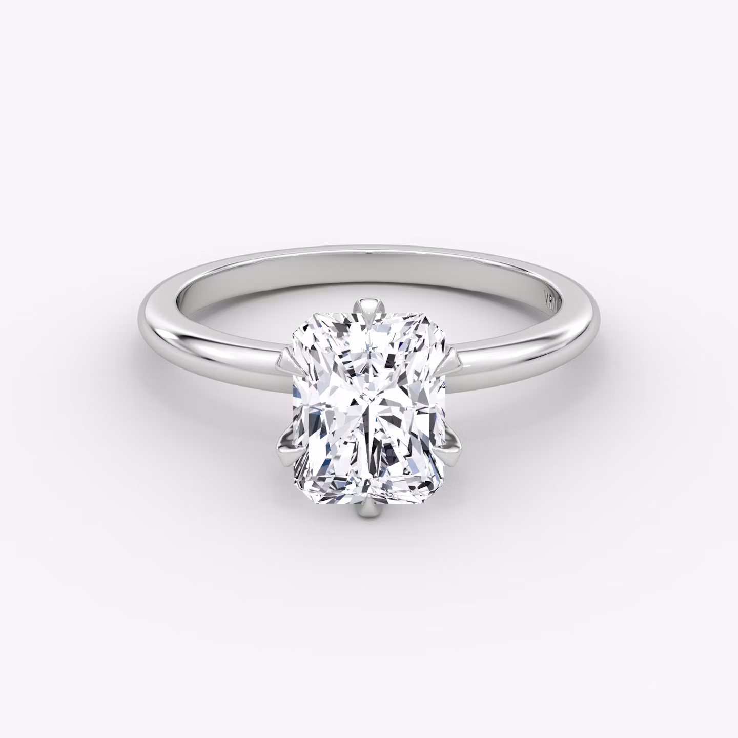 The V | Radiant | Platinum | bandAccent: Plain | diamondOrientation: vertical | caratWeight: other