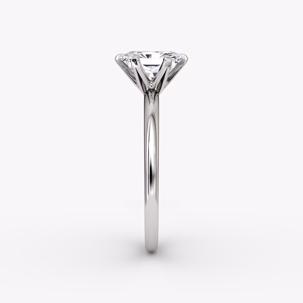 The V | Radiant | 18k | White Gold | bandAccent: Plain | diamondOrientation: vertical | caratWeight: other