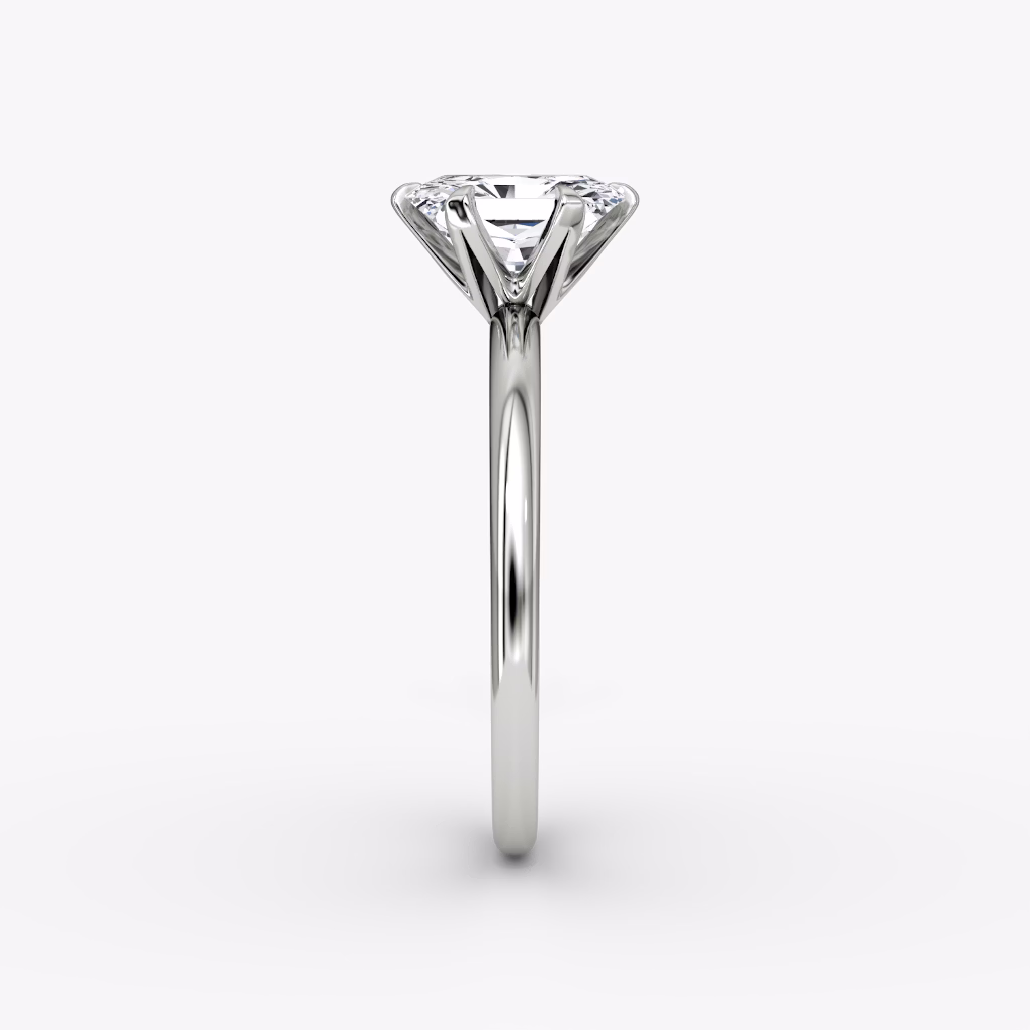 The V | Radiant | 18k | White Gold | bandAccent: Plain | diamondOrientation: vertical | caratWeight: other