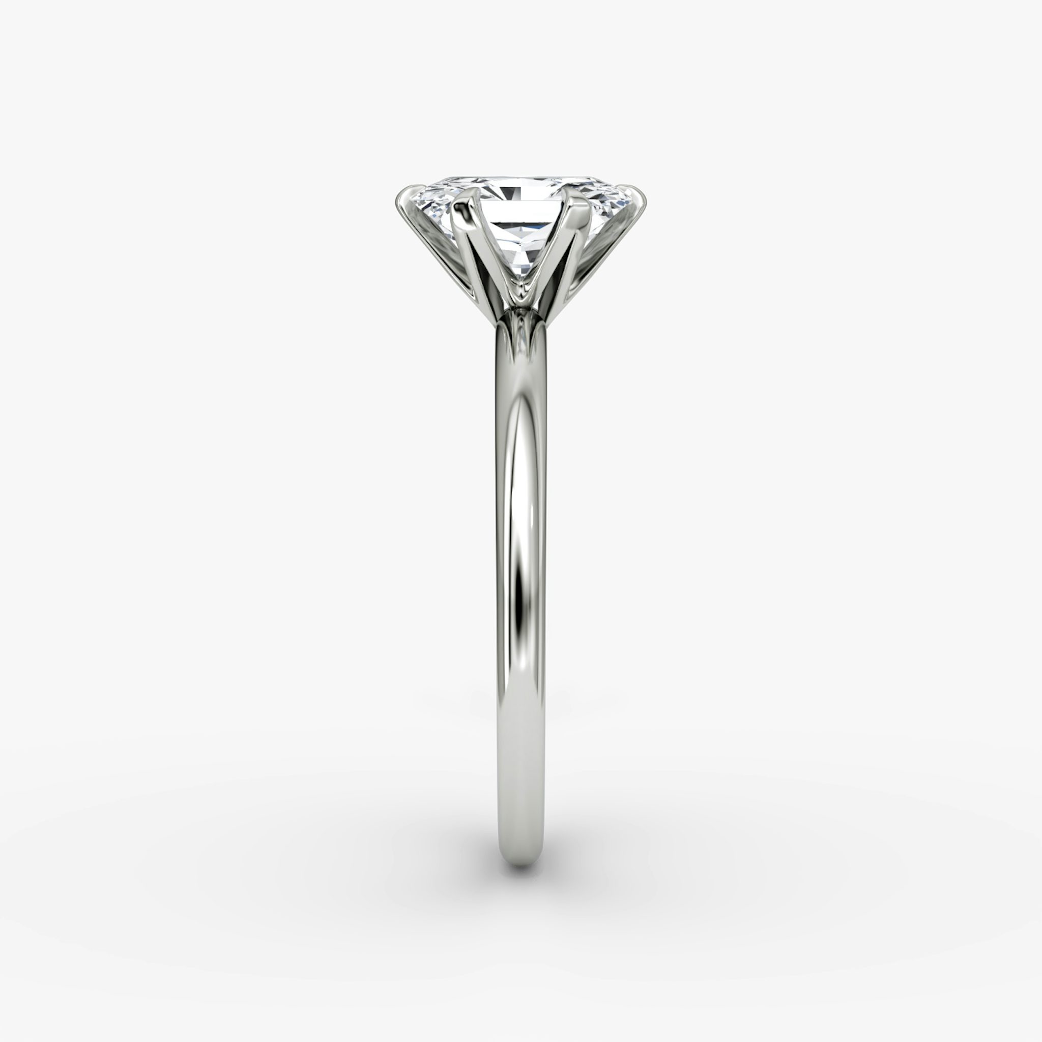 The V | Radiant | 18k | White Gold | bandAccent: Plain | diamondOrientation: vertical | caratWeight: other