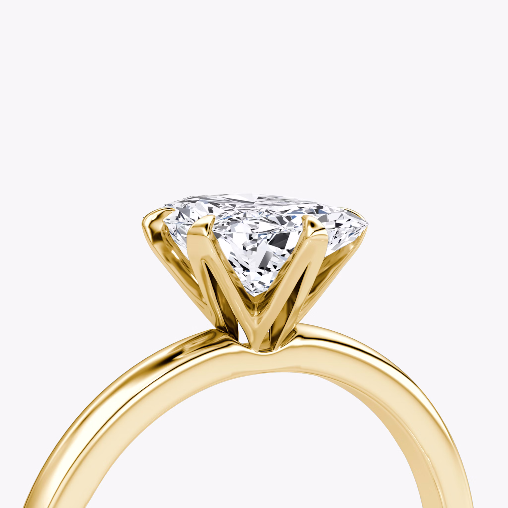The V | Radiant | 18k | Yellow Gold | bandAccent: Plain | diamondOrientation: vertical | caratWeight: other