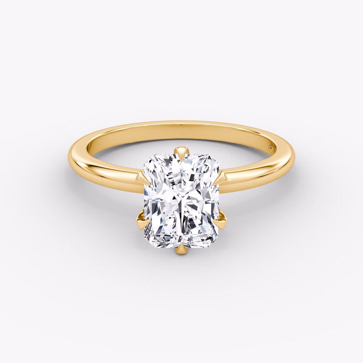 The V | Radiant | 18k | Yellow Gold | bandAccent: Plain | diamondOrientation: vertical | caratWeight: other