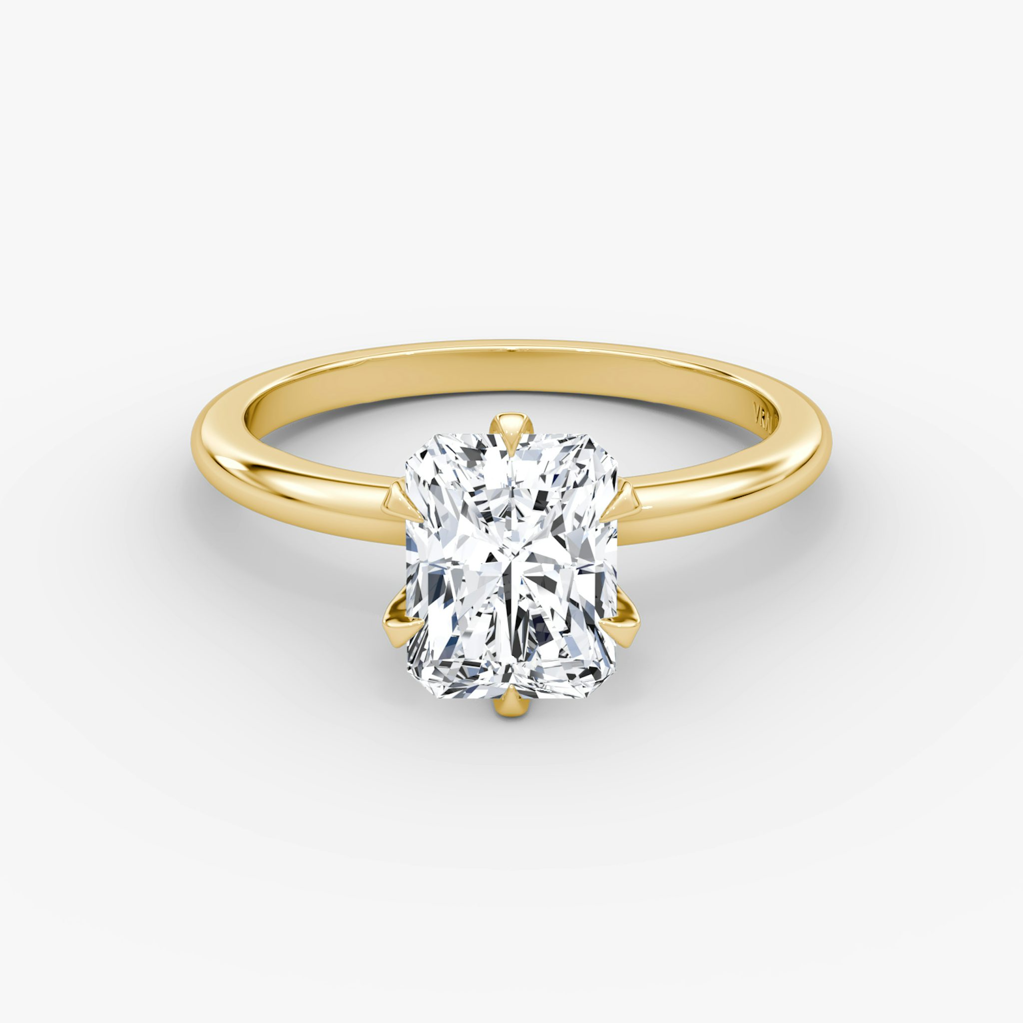 The V | Radiant | 18k | Yellow Gold | bandAccent: Plain | diamondOrientation: vertical | caratWeight: other