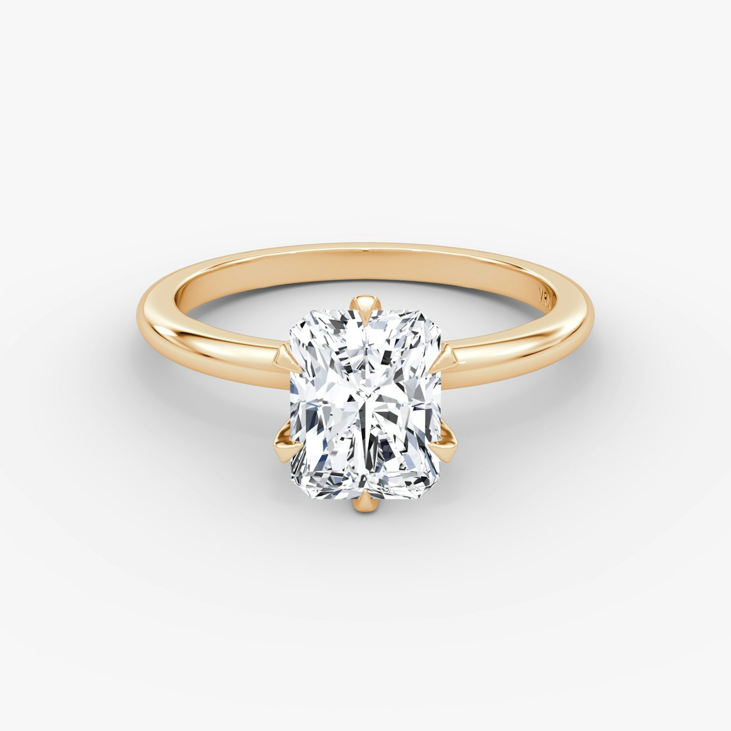 The V | Radiant | 14k | Rose Gold | bandAccent: Plain | diamondOrientation: vertical | caratWeight: other