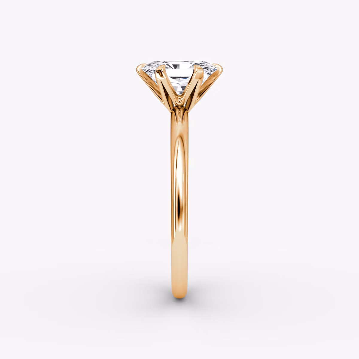 The V | Radiant | 14k | Rose Gold | bandAccent: Plain | diamondOrientation: vertical | caratWeight: other