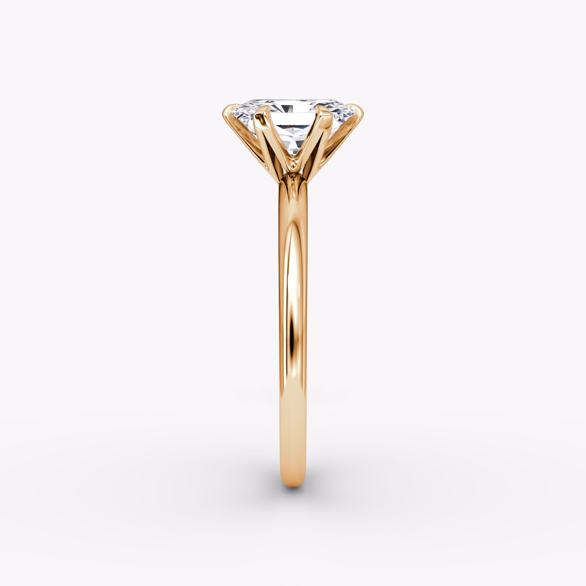 The V | Radiant | 14k | Rose Gold | bandAccent: Plain | diamondOrientation: vertical | caratWeight: other