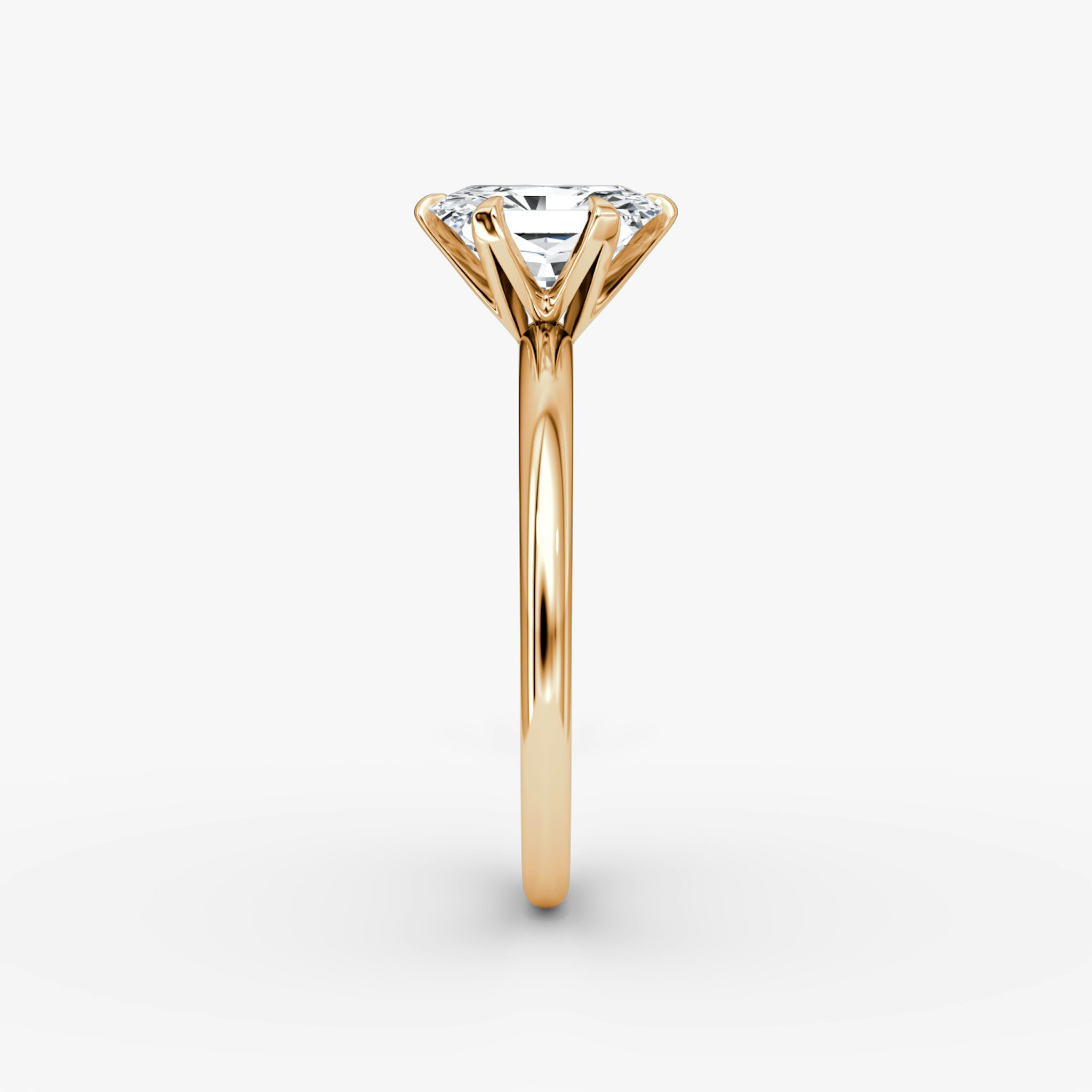 The V | Radiant | 14k | Rose Gold | bandAccent: Plain | diamondOrientation: vertical | caratWeight: other
