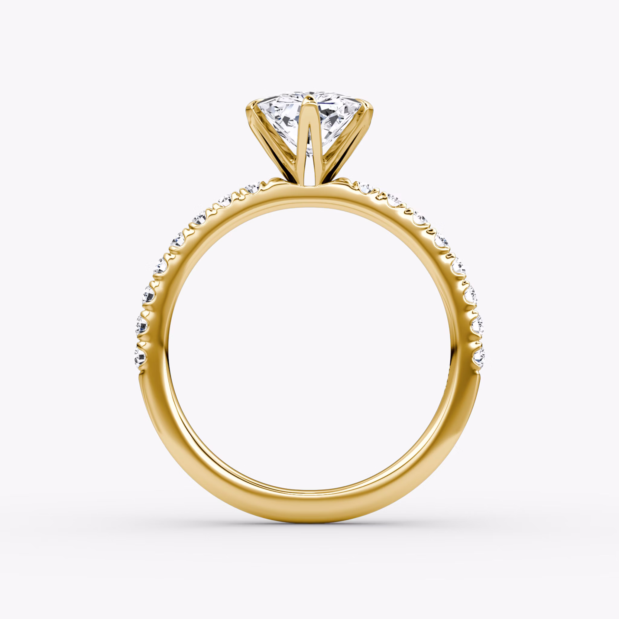 The V | Radiant | 18k | Yellow Gold | bandAccent: Pavé | diamondOrientation: vertical | caratWeight: other
