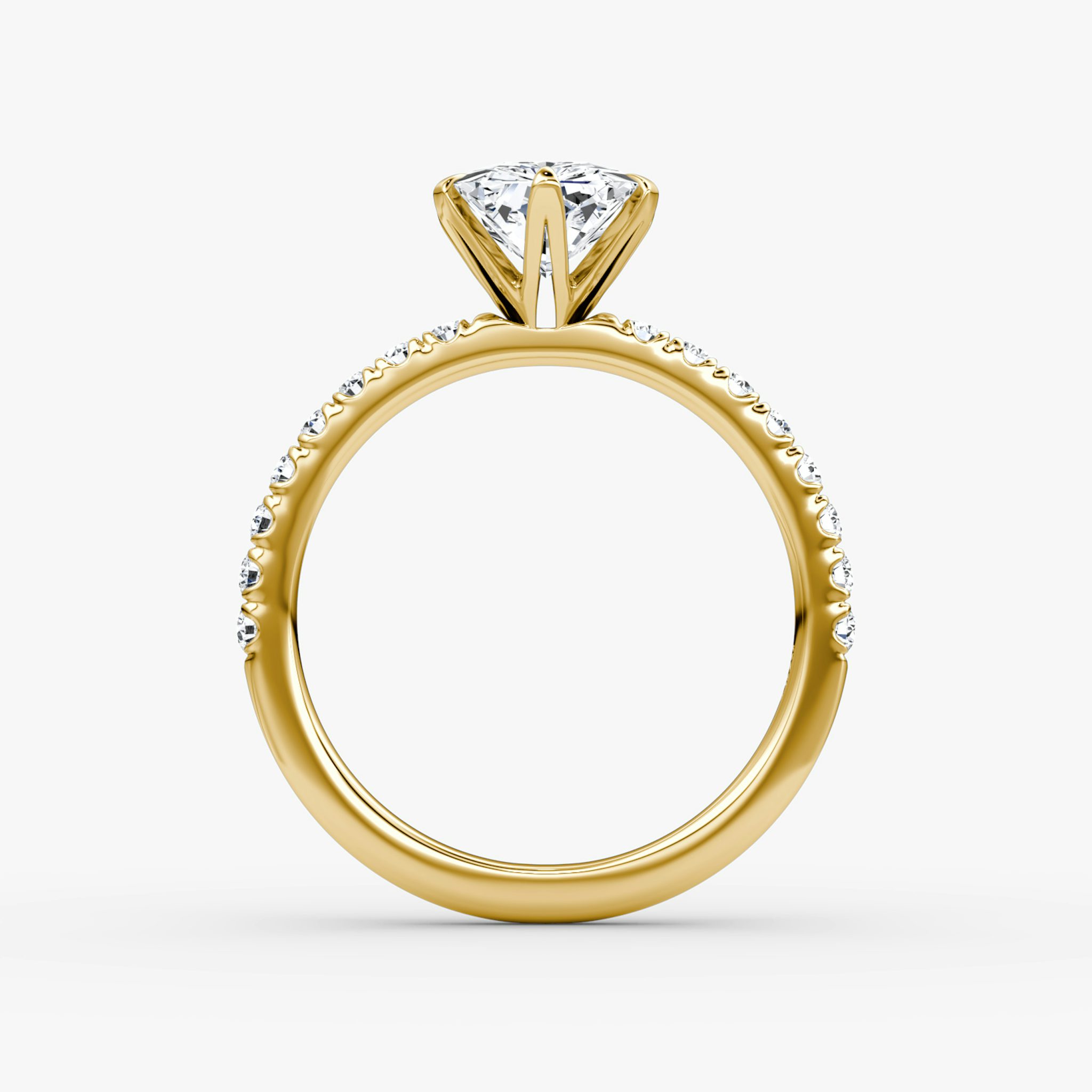 The V | Radiant | 18k | Yellow Gold | bandAccent: Pavé | diamondOrientation: vertical | caratWeight: other