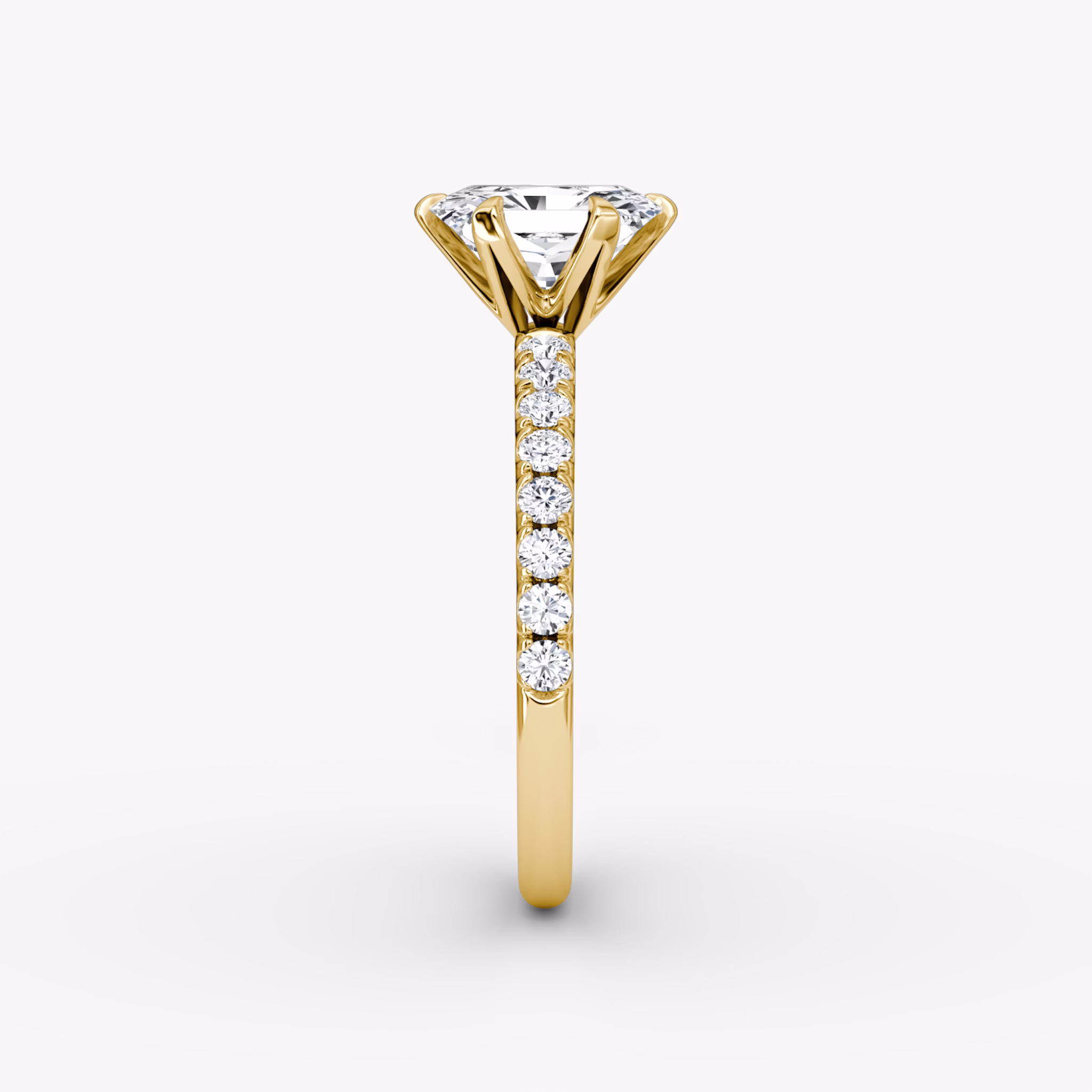 The V | Radiant | 18k | Yellow Gold | bandAccent: Pavé | diamondOrientation: vertical | caratWeight: other