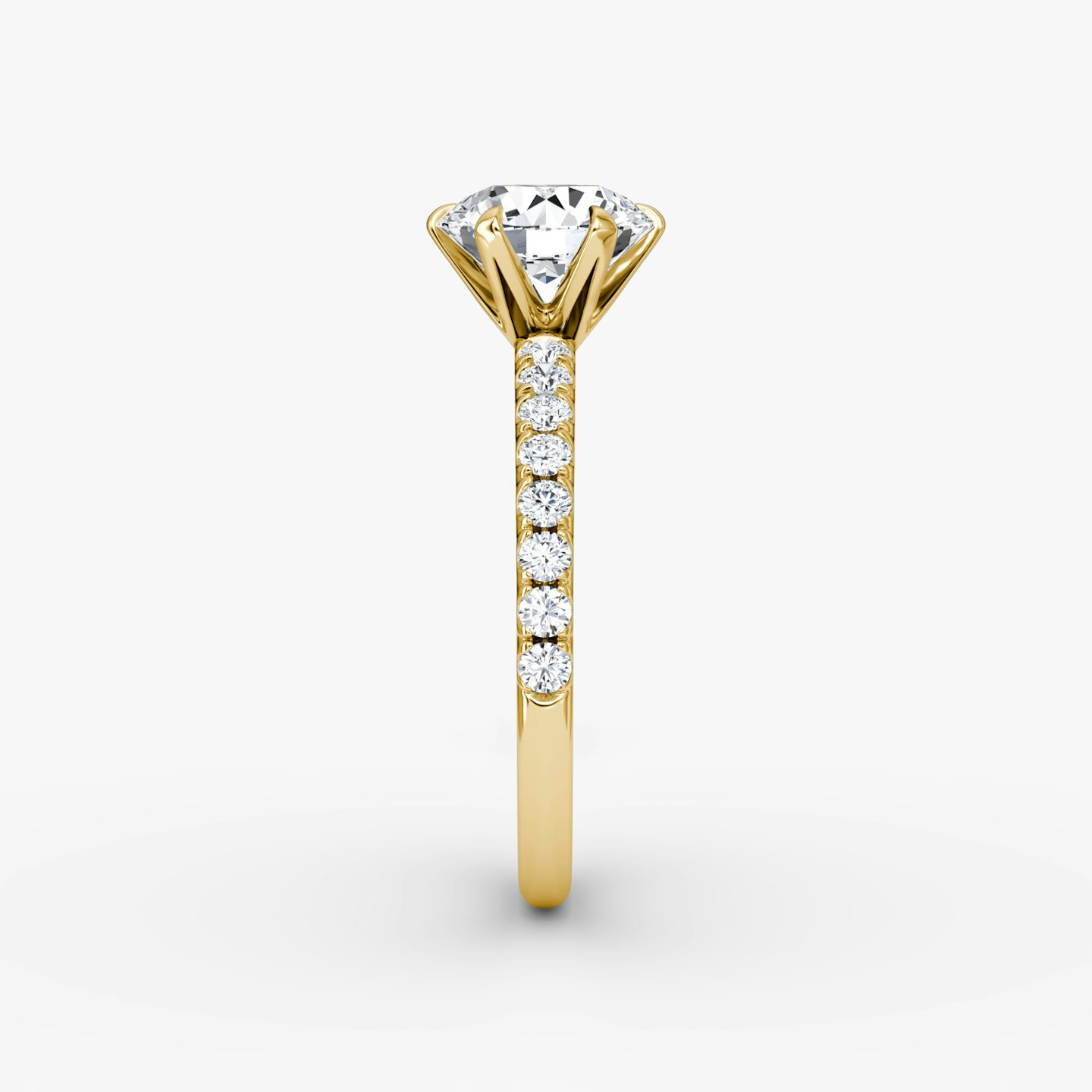The V | Round Brilliant | 18k | Yellow Gold | bandAccent: Pavé | caratWeight: other | diamondOrientation: vertical