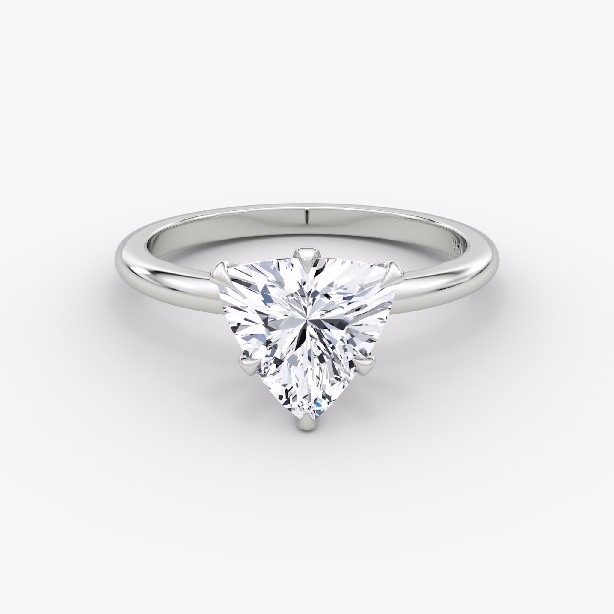 The V | Trillion | 18k | White Gold | bandAccent: Plain | diamondOrientation: vertical | caratWeight: other