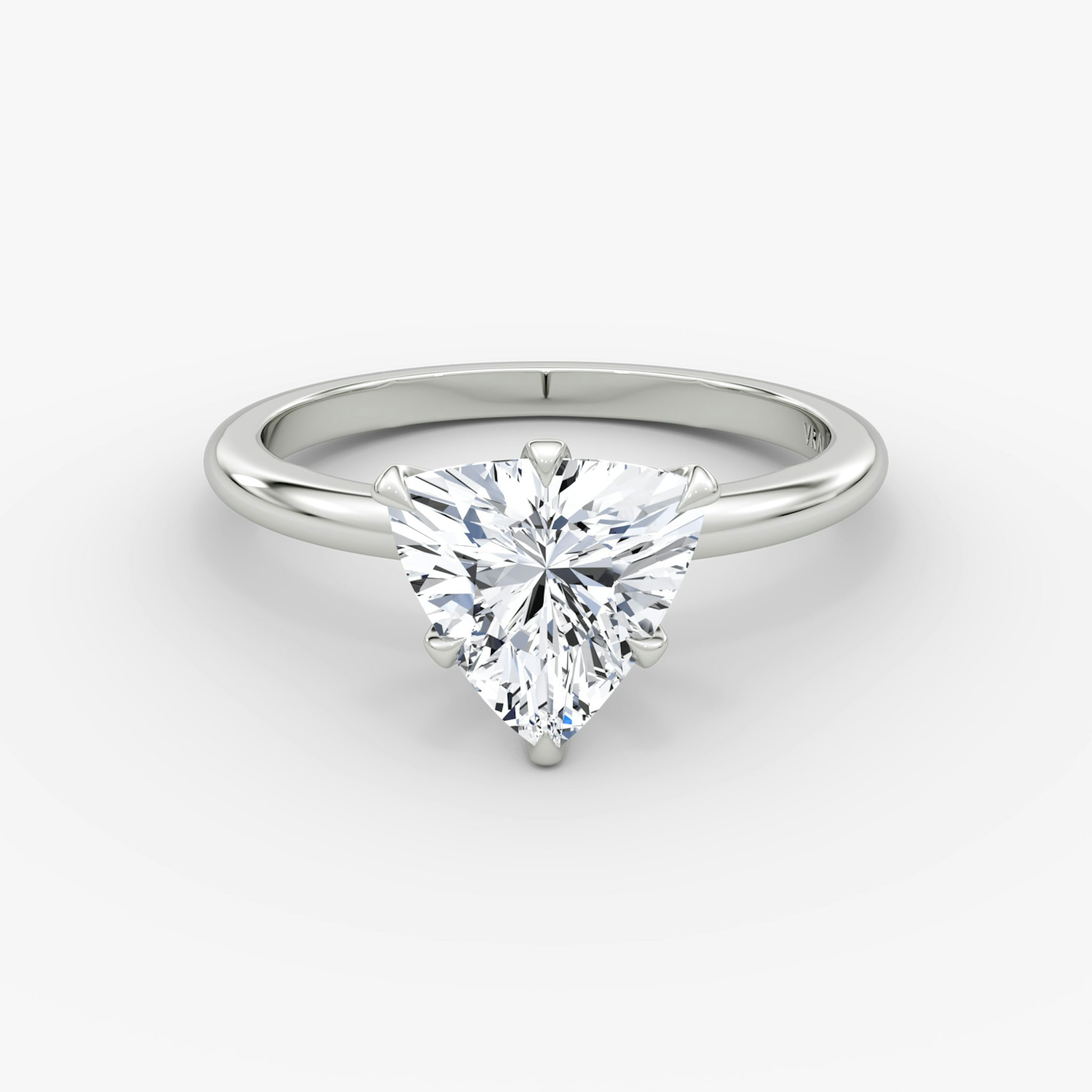 The V | Trillion | 18k | White Gold | bandAccent: Plain | diamondOrientation: vertical | caratWeight: other
