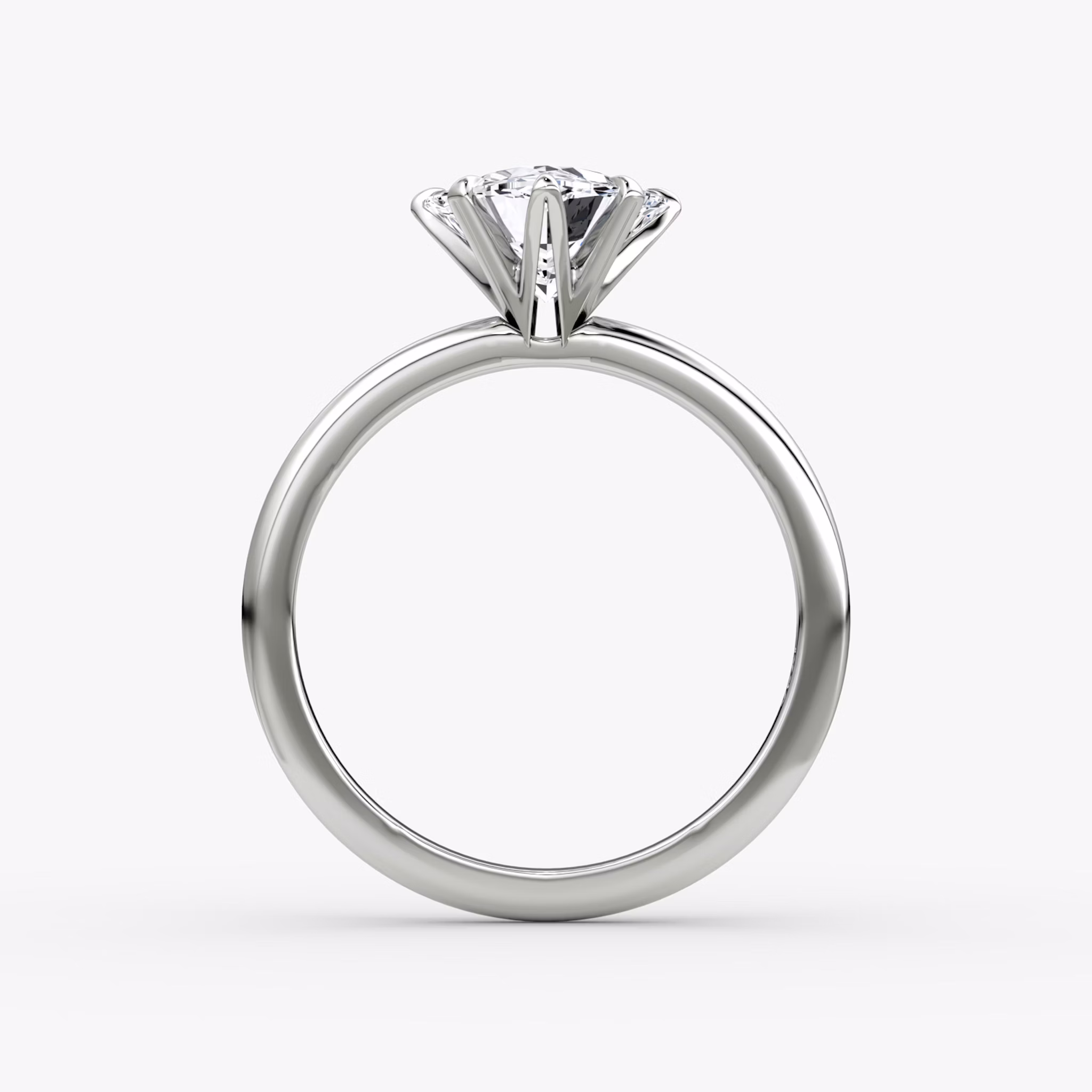 The V | Trillion | 18k | White Gold | bandAccent: Plain | diamondOrientation: vertical | caratWeight: other