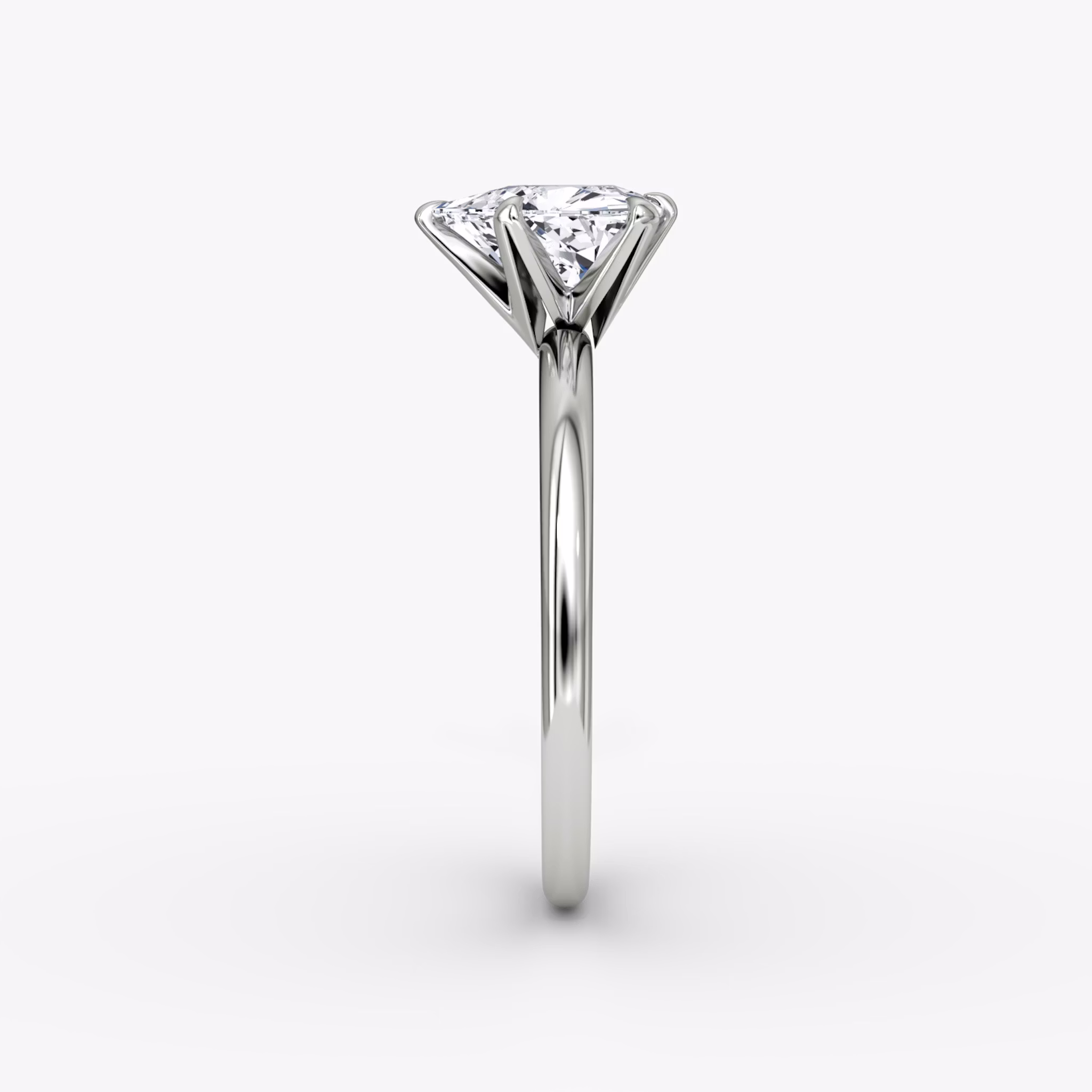 The V | Trillion | 18k | White Gold | bandAccent: Plain | diamondOrientation: vertical | caratWeight: other